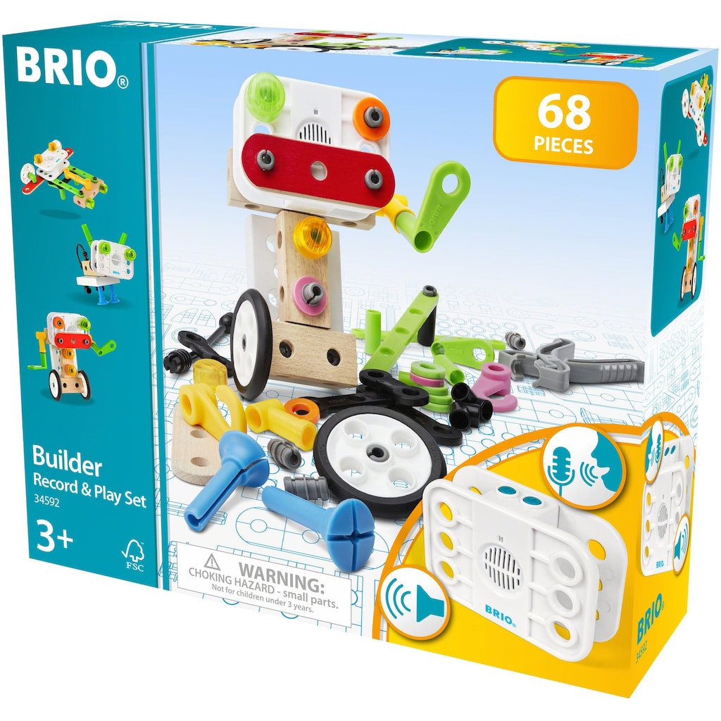 BRIO® Konstruktions-Spielset »Builder Record & Play Set«, (68 St.)