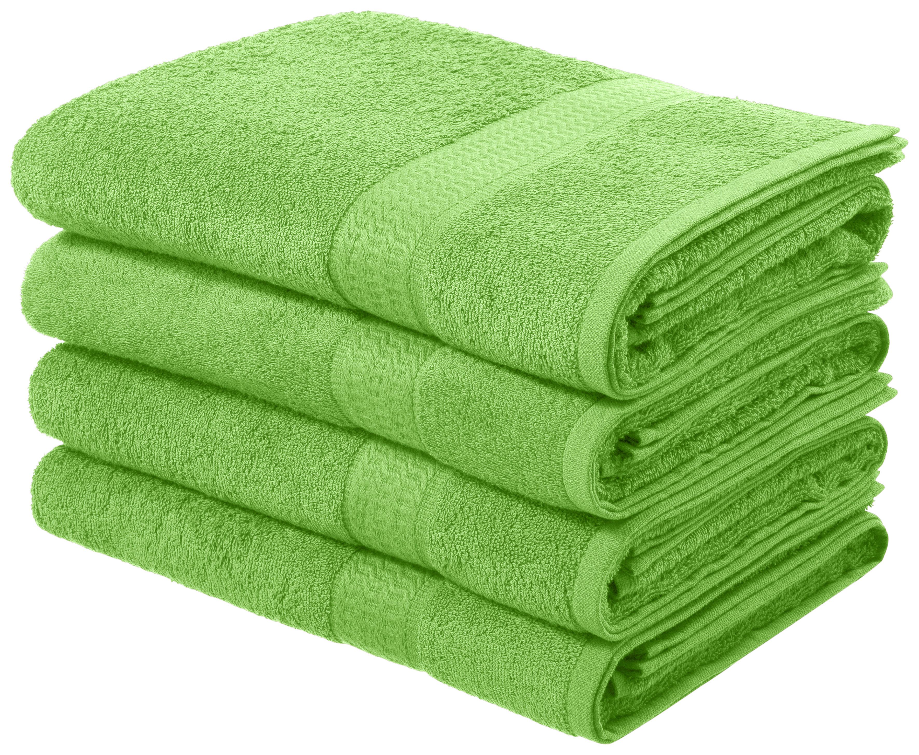 OTTO home Duschtücher "Juna, als Set und Serie erhältlich, 4 Duschtücher, 70x140cm" Handtuch Set, 100% Baumwolle, mit Bordüre, Uni-Farben, weich
