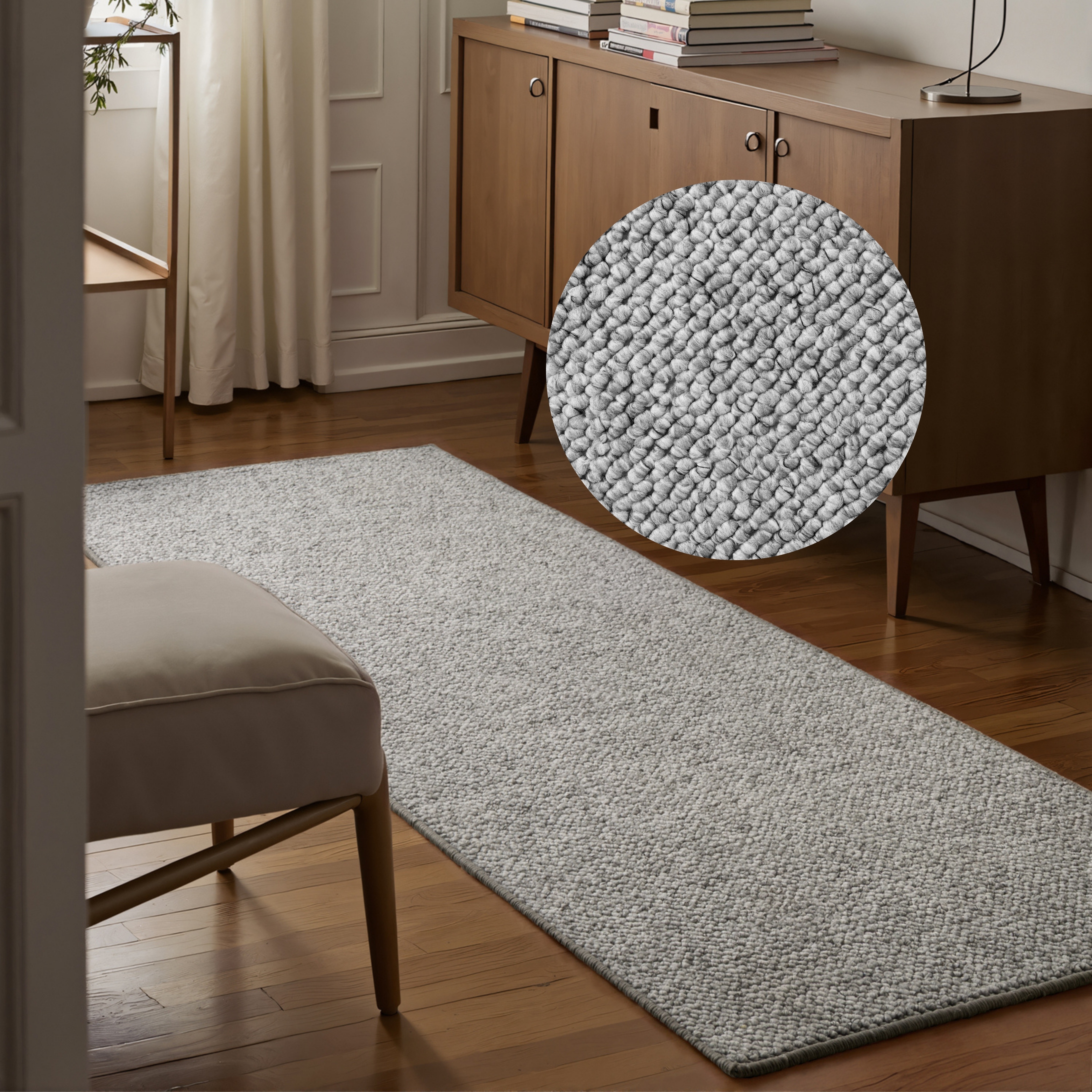 HANSE Home "Wolly 2" rechteckig 12 mm Höhe Flachgewebe, Läufer, Skandi, Woll-Optik, Esszimmer, Wohnzimmer, Flur