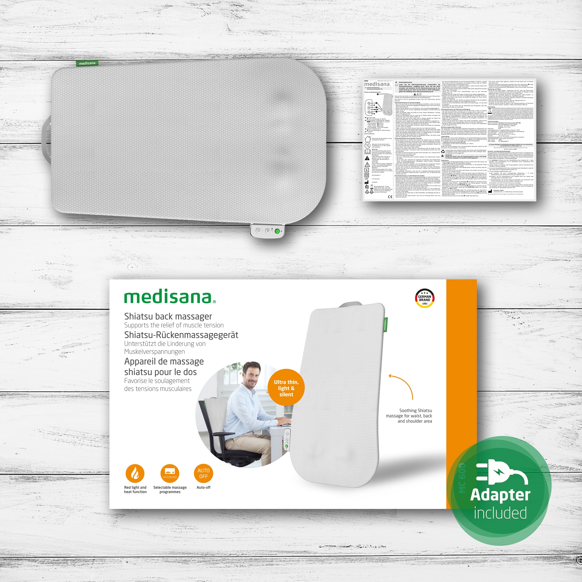 Medisana Shiatsu-Massagegerät »MC 600«, Shiatsu-Massage für Taille, Rücken
und Schulterbereich
