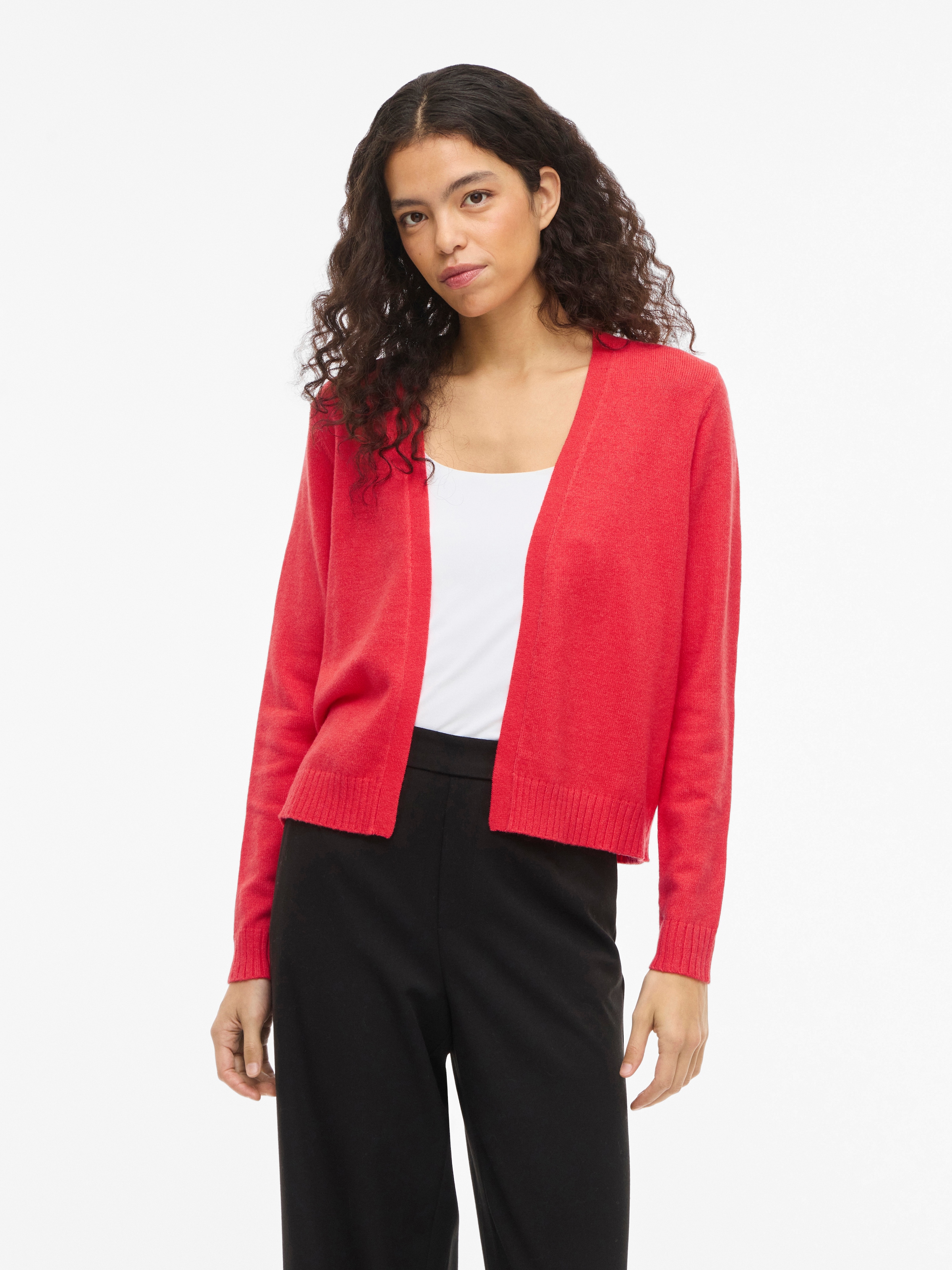 Vila Cardigan »VIRIL SHORT L/S KNIT CARDIGAN-NOOS« Materialmix, regular fit