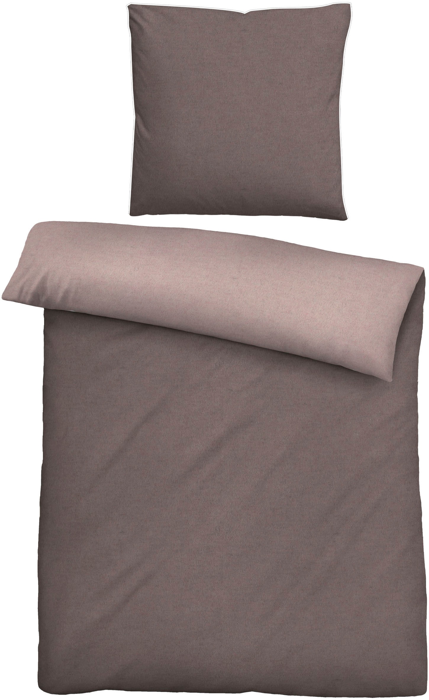 Biberna Wendebettwäsche "Hermal" 2 Stk. Flanell in Melangeoptik, Winterbett günstig online kaufen