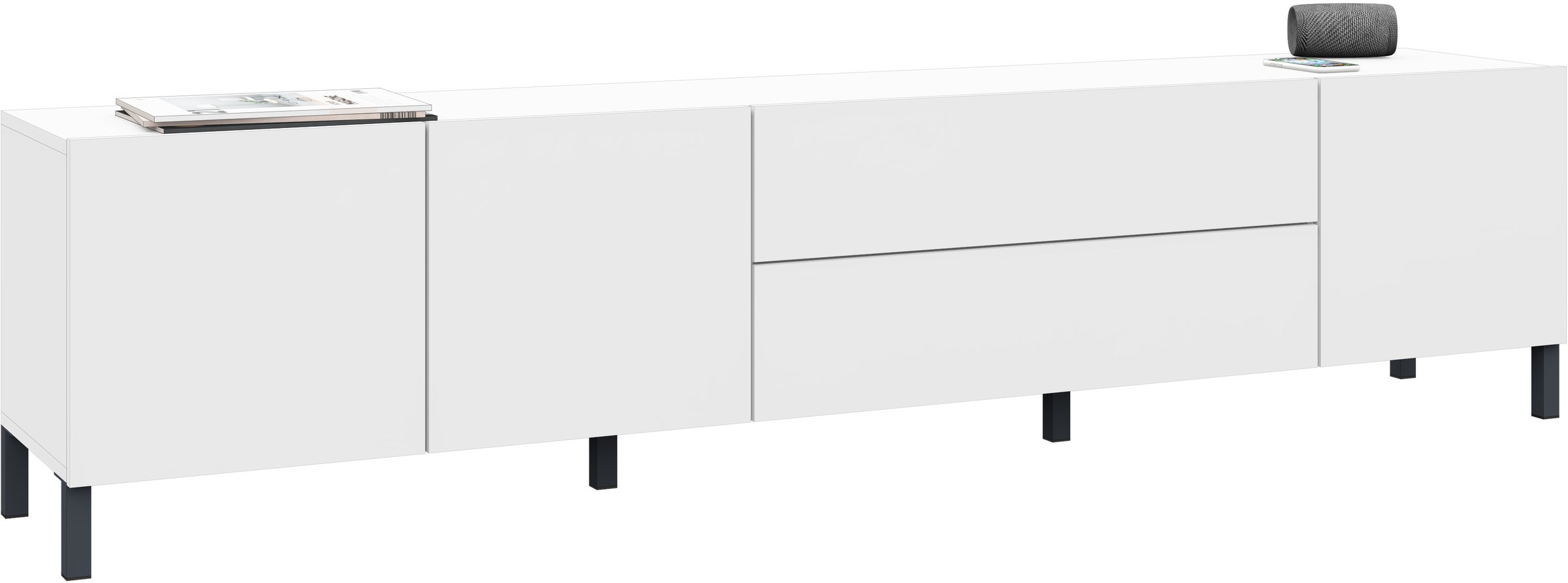 borchardt Möbel Lowboard, Metallfüße, grifflose Optik