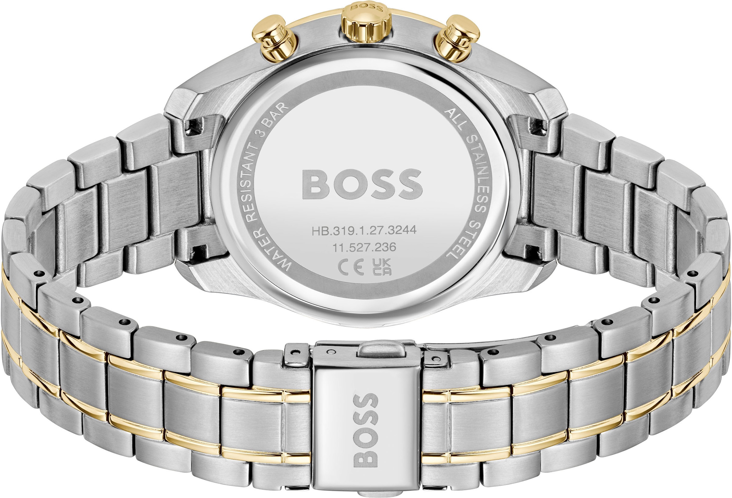 BOSS Multifunktionsuhr »GRAND TOUR LADIES«, Quarzuhr, Armbanduhr, Damenuhr, Edelstahlarmband