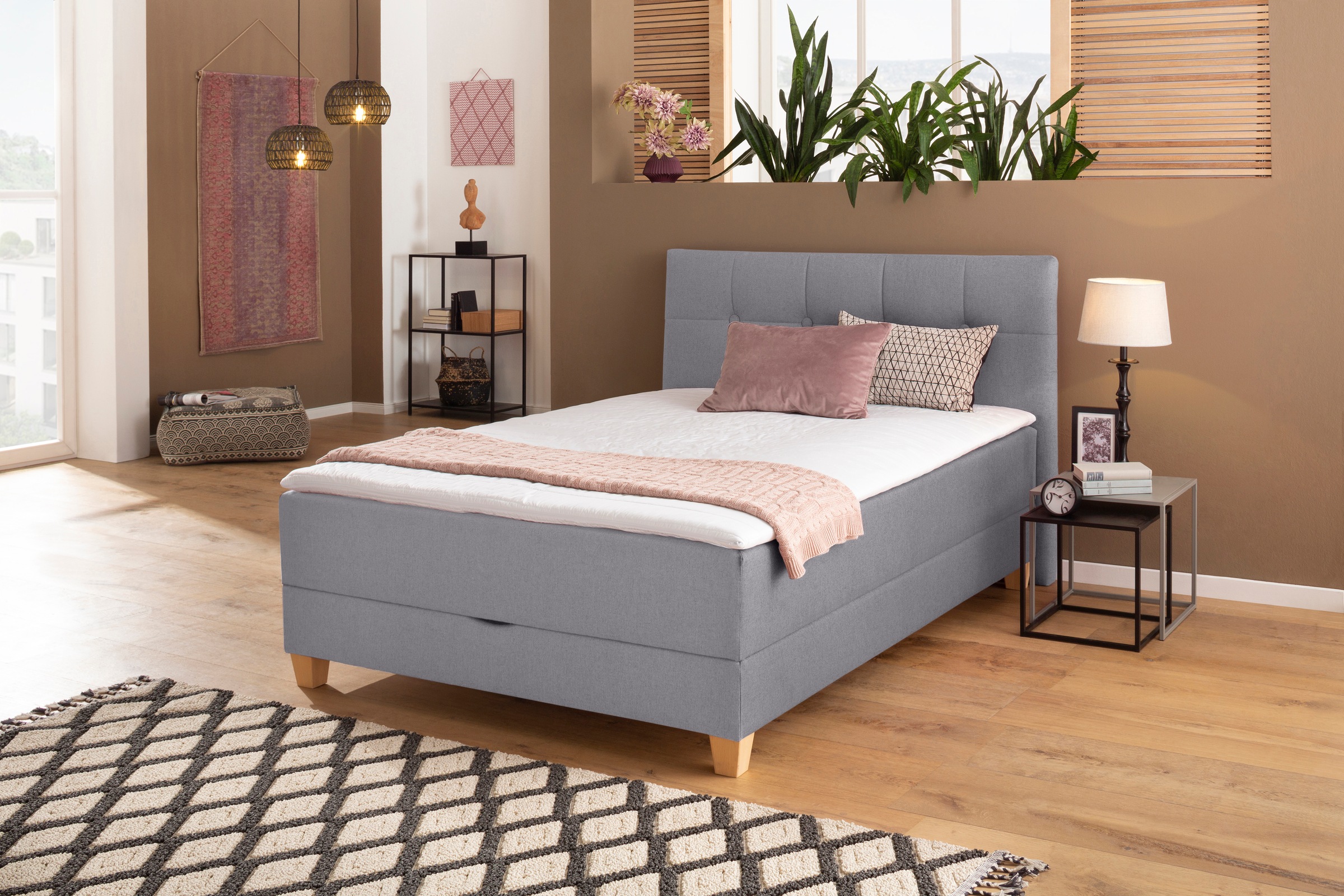 Home affaire Boxbett »Lonrai«, in H2,H3 & H4 und XXL - Überlänge 220cm wählbar, inkl. Topper