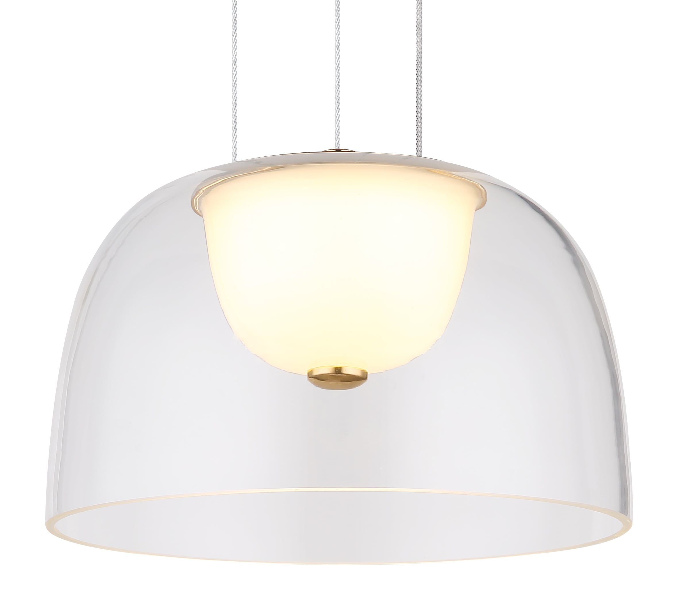 GLOBO LIGHTING Hängeleuchte »JOCKY« LED-Modul 1 Stk. Warmweiß Hängeleuchte messingfarben mit klarem satiniertem Glas, LED