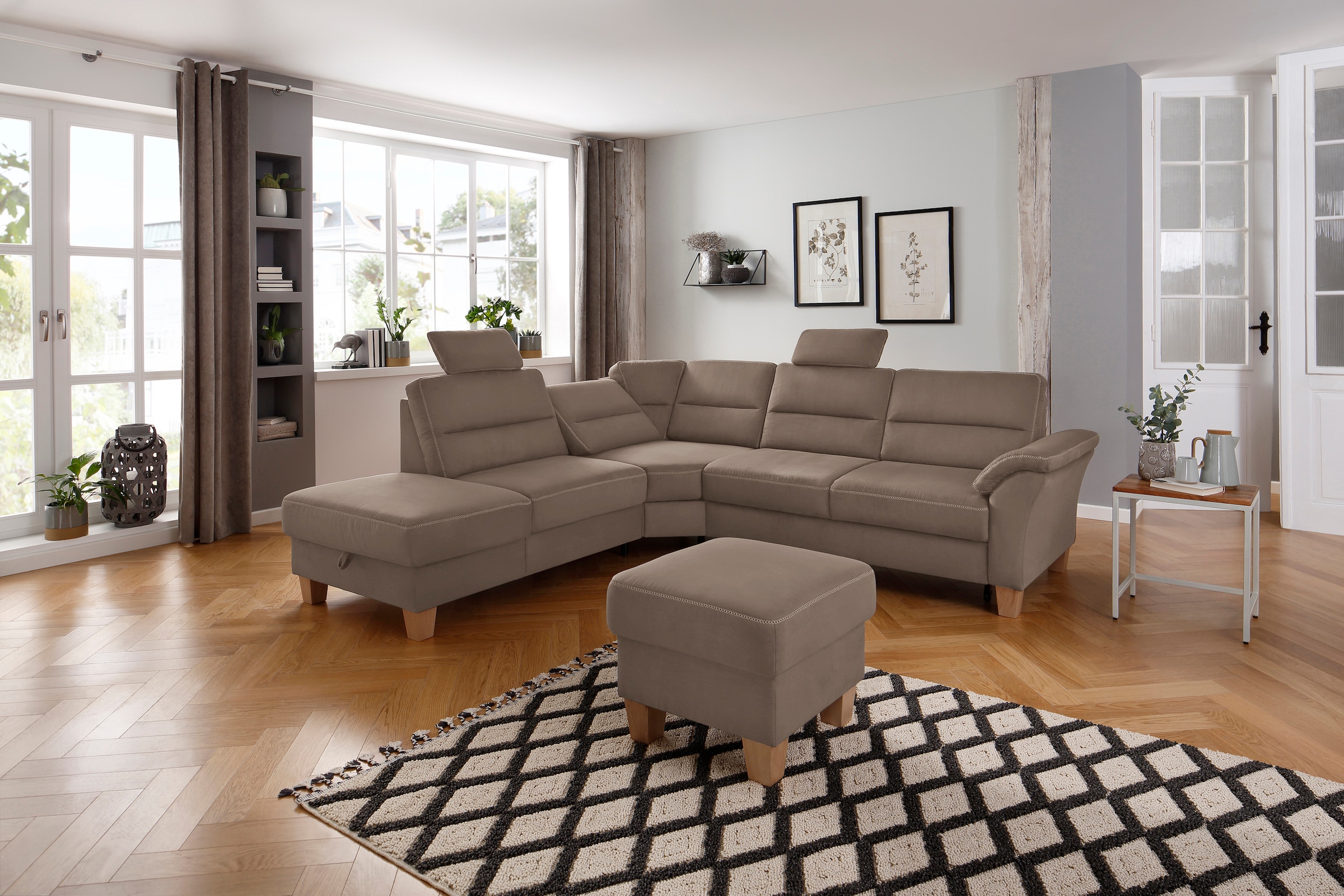 Home affaire Ecksofa "Soleo L-Form", komfortabel durch Trapezecke mit Relax günstig online kaufen