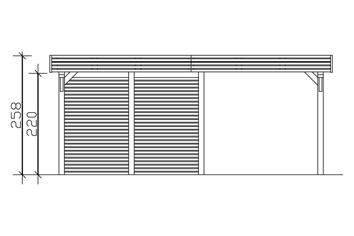 Skanholz Doppelcarport »Spessart« Leimholz 550 cm natur
