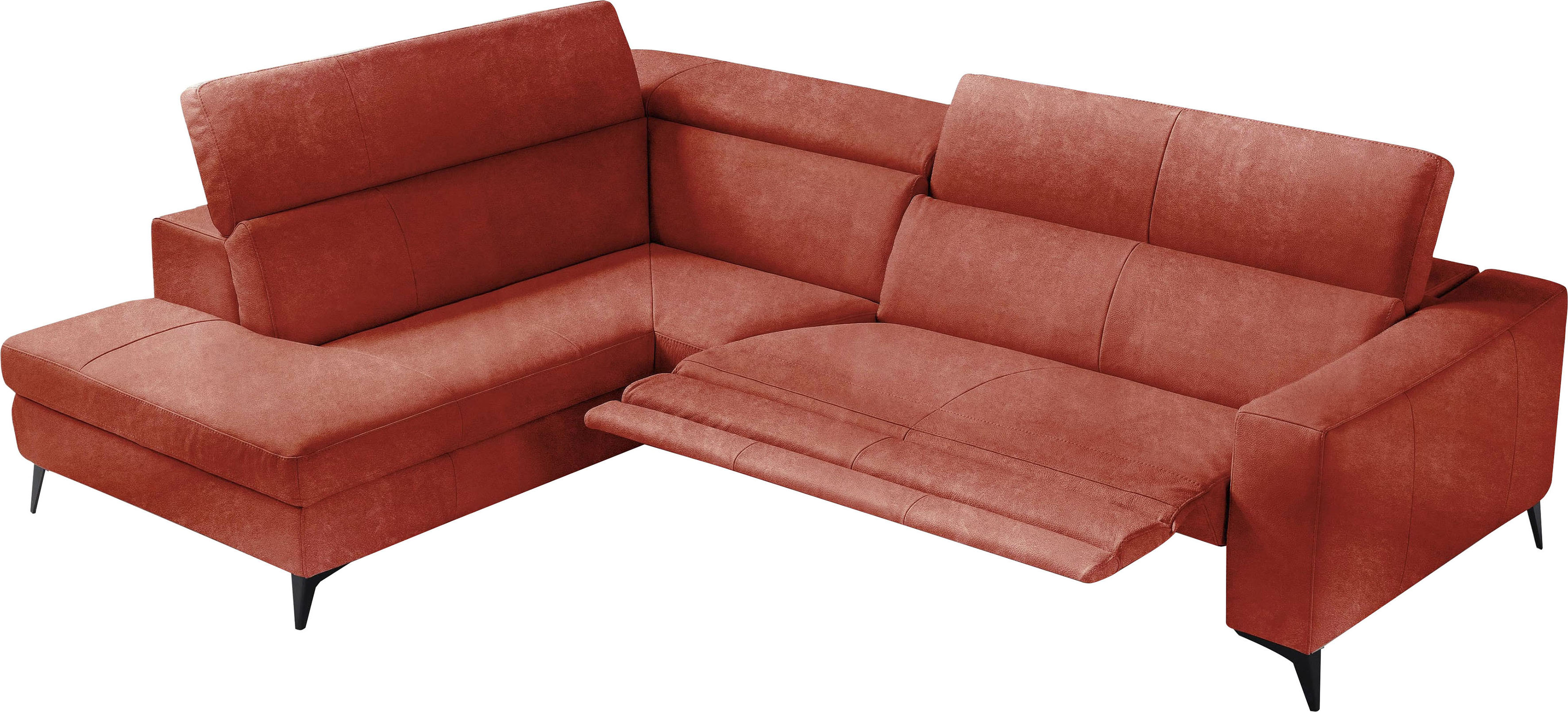 Egoitaliano Ecksofa "Edith, Designsofa mit hohem Sitzkomfort, Breite 269cm, L-Form" inkl. elektrischer Relaxfunktion und manuell verstellbaren Kopfteilen