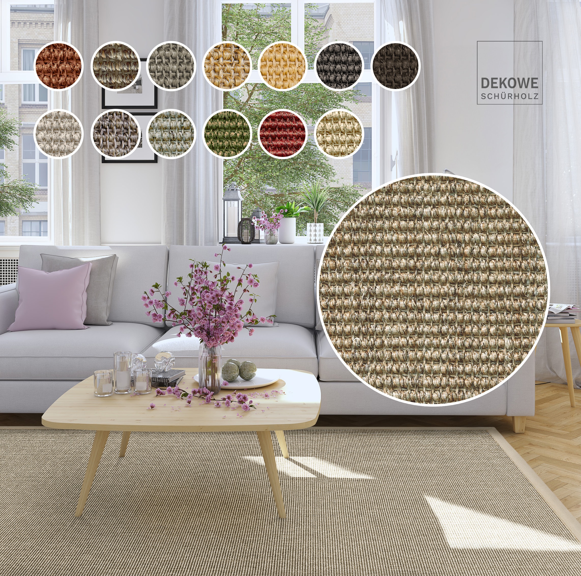 Dekowe Sisalteppich "Mara S2 mit Bordüre" rechteckig 5 mm Höhe Flachgewebe, günstig online kaufen