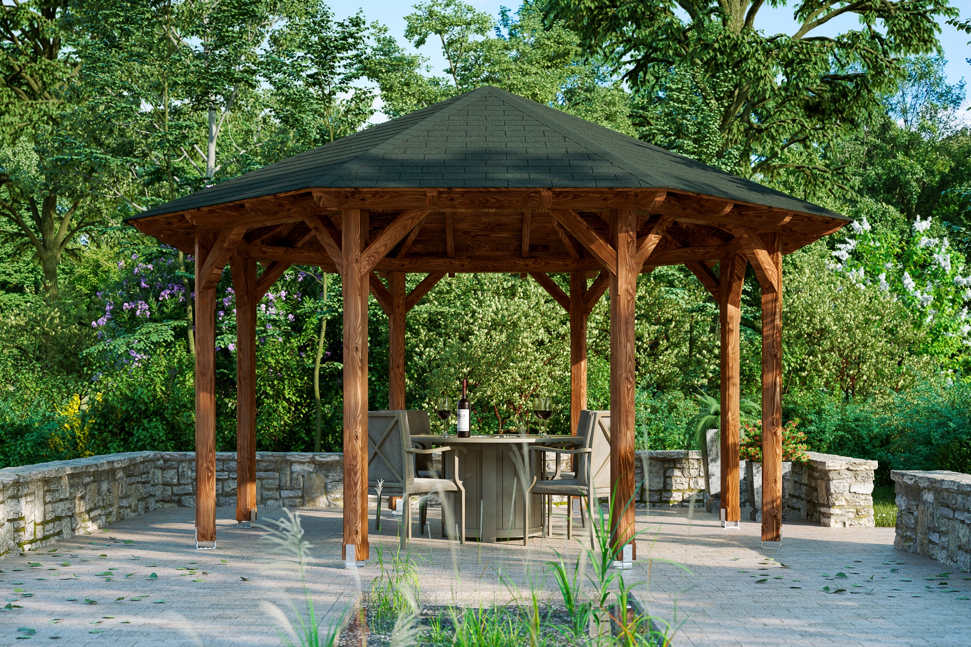 Skanholz Holzpavillon »Lyon 2«, Douglasie, 399 x 399 cm