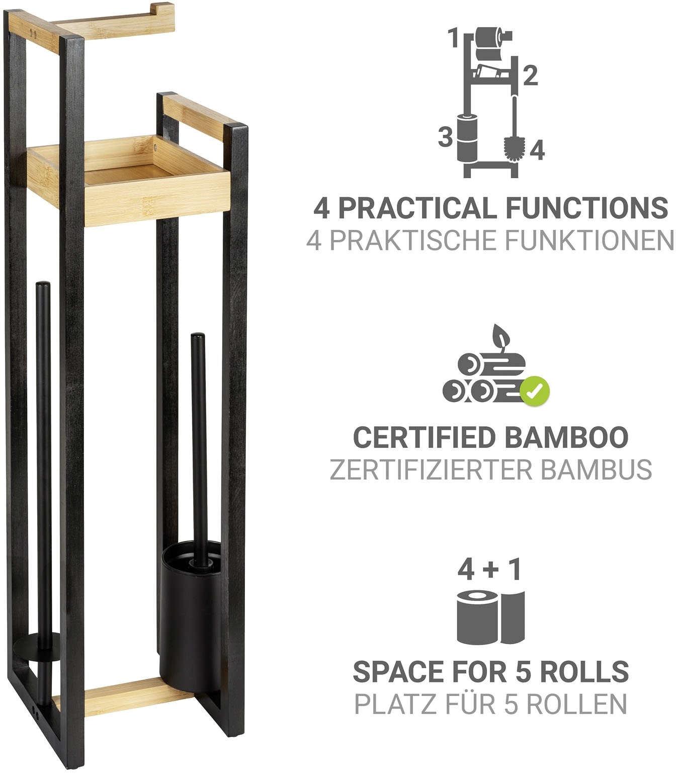 WENKO WC-Garnitur »Braidi« aus Bambus