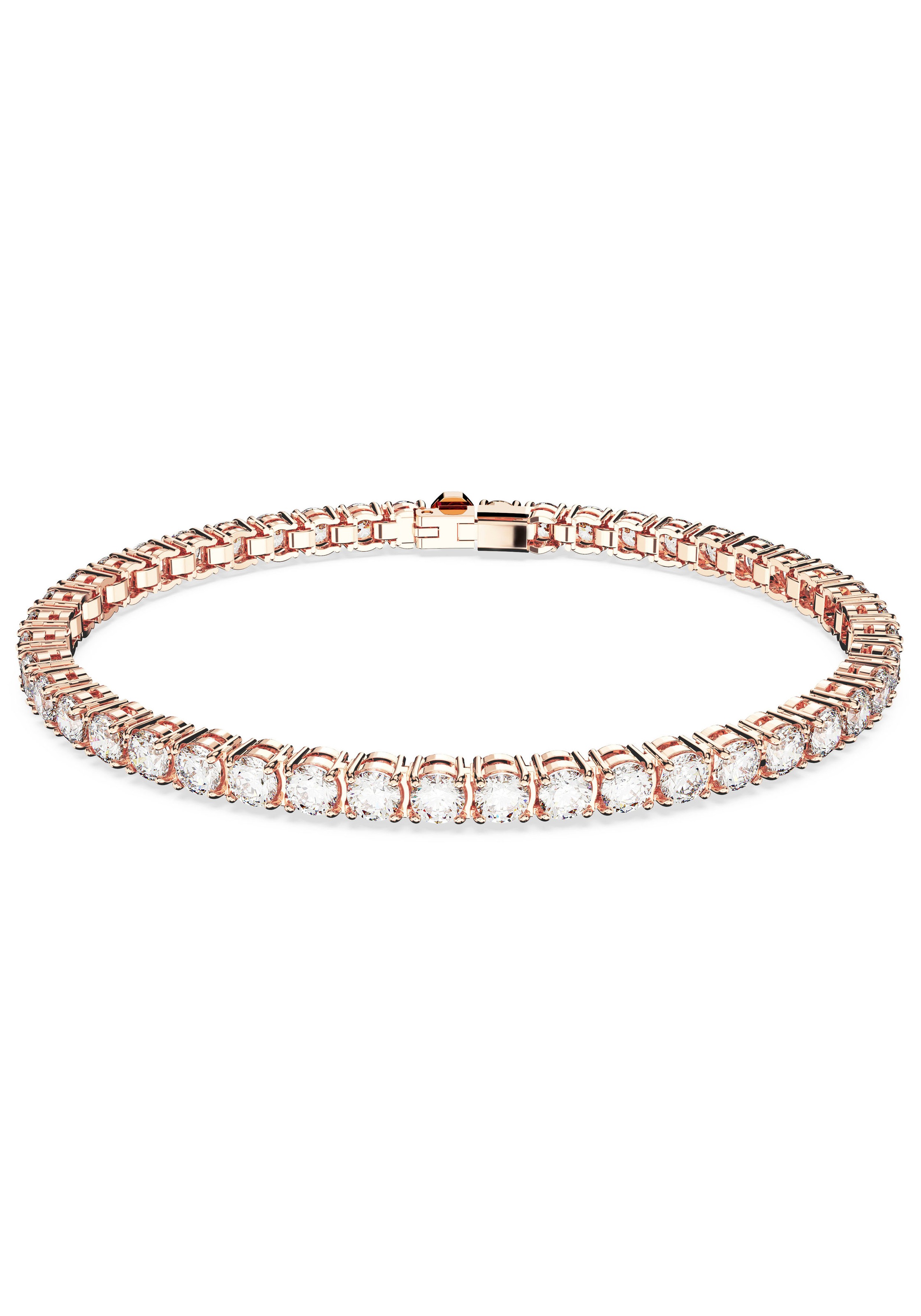Armkette SWAROVSKI "Schmuck Geschenk Matrix Armband" Gr. XL, rosa (roségoldfarben, kristallweiß, kristallweiß), Armbänder, Damen, XL, Metall, Armkette, mit Swarovski Kristall 2