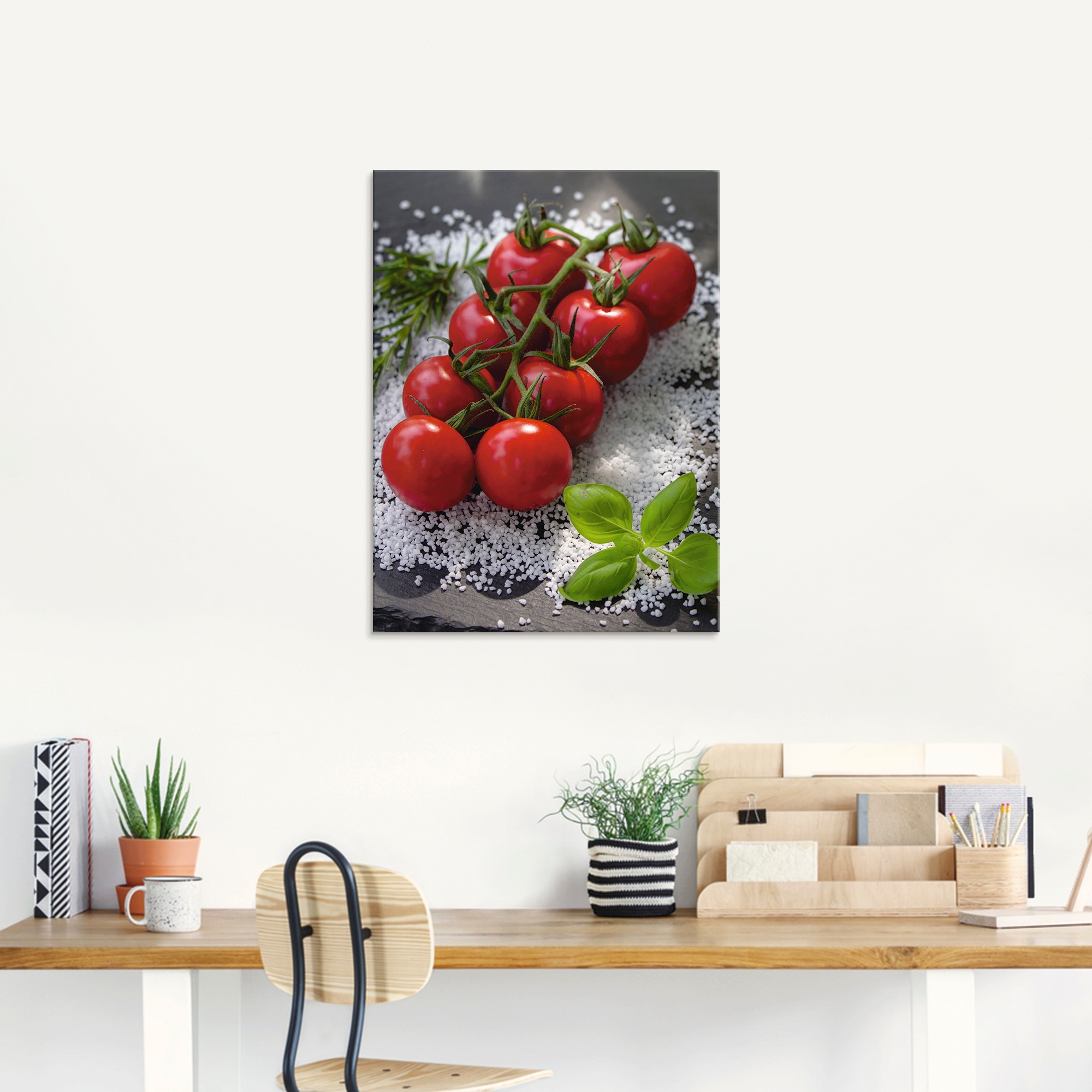 Artland Glasbild »Tomaten Rispe auf Salz«, Lebensmittel, (1 St.), in verschiedenen Größen
