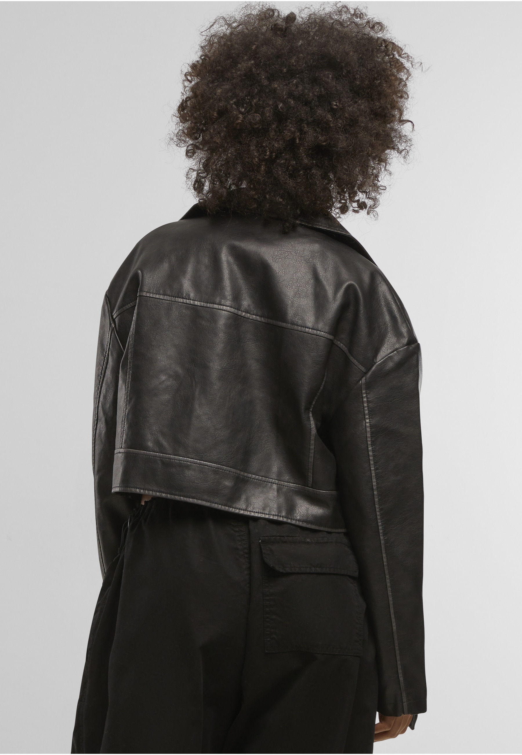 URBAN CLASSICS Ledermantel »Urban Classics Ladies Vintage Jacket«