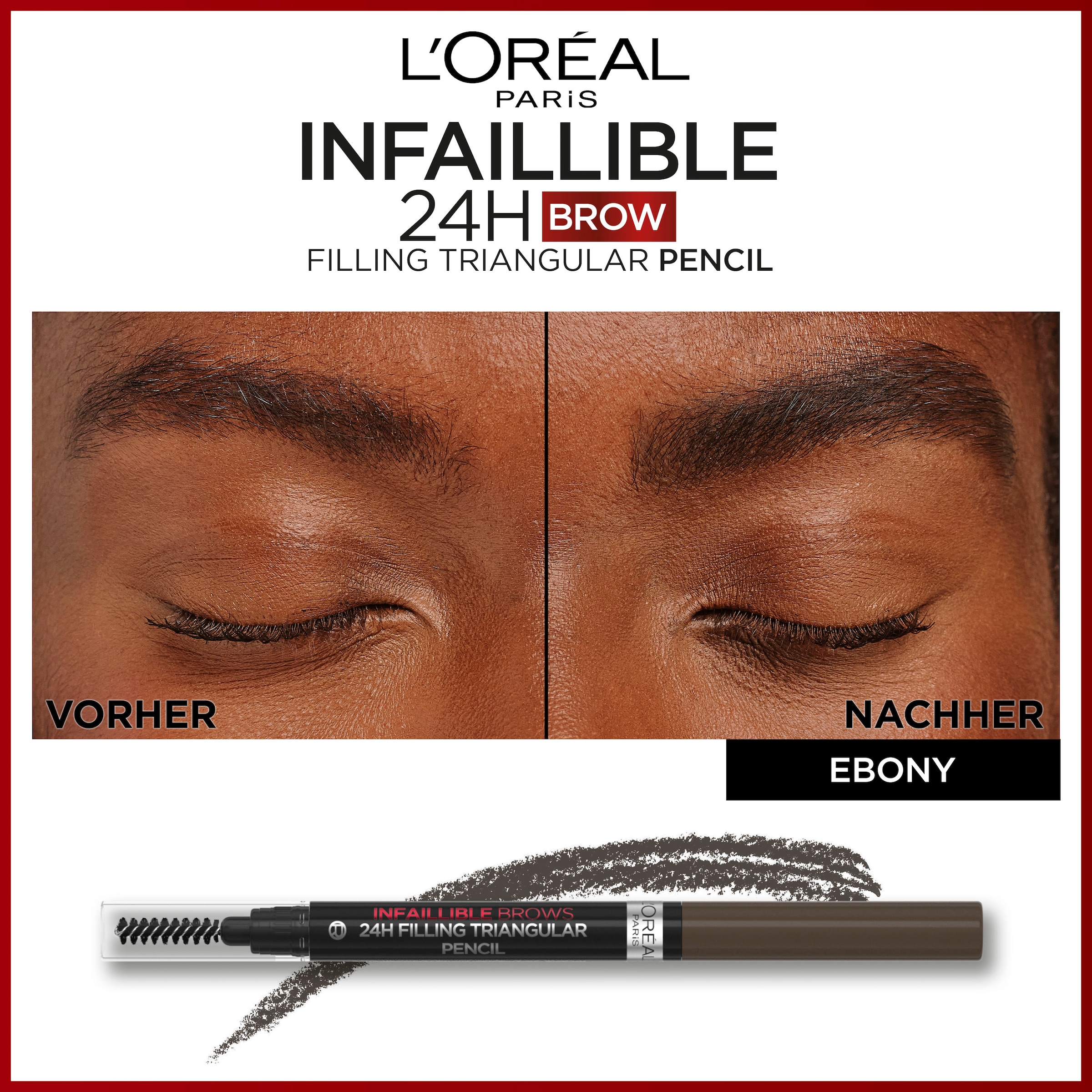 L'ORÉAL PARIS Augenbrauenpflege »Infaillible Brows 24h Pencil«, mit sanfter Dreiecksspitze