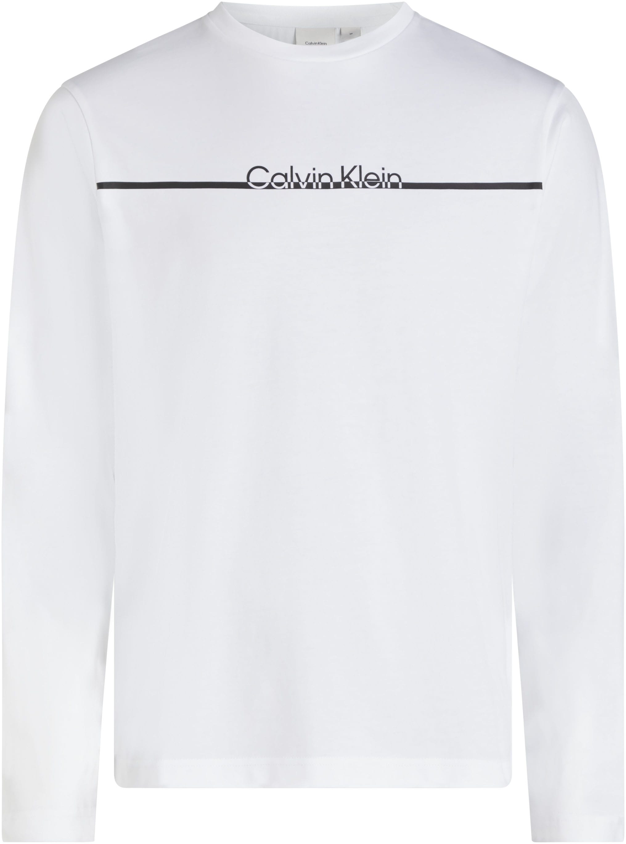 Calvin Klein Rundhalsshirt "SPLIT LINE LOGO LS T-SHIRT", mit Logoprint