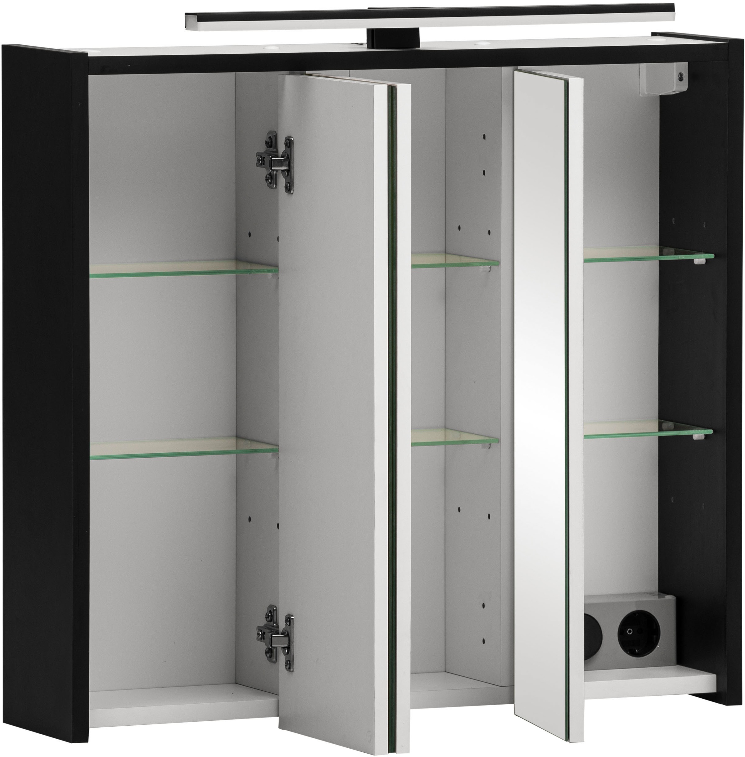 Schildmeyer Badezimmerspiegelschrank »Emmik, Breite 65 cm, LED-Beleuchtung«, Made in Germany