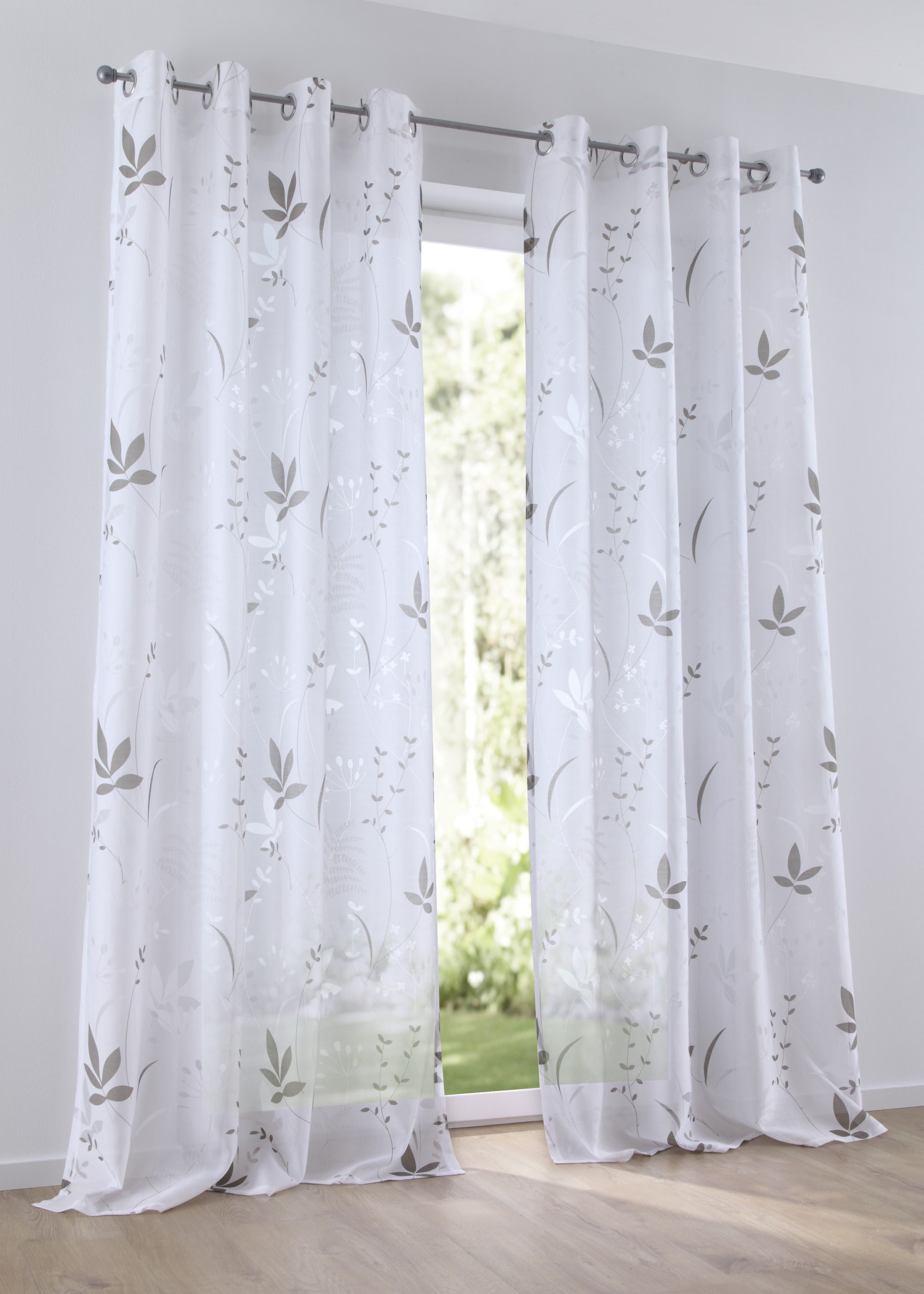 Kutti Gardine BAUR halbtransparent, (1 | Vorhang »Dandelion«, Ausbrenner, bestellen St.), bedruckt Baumwolle-Polyester,