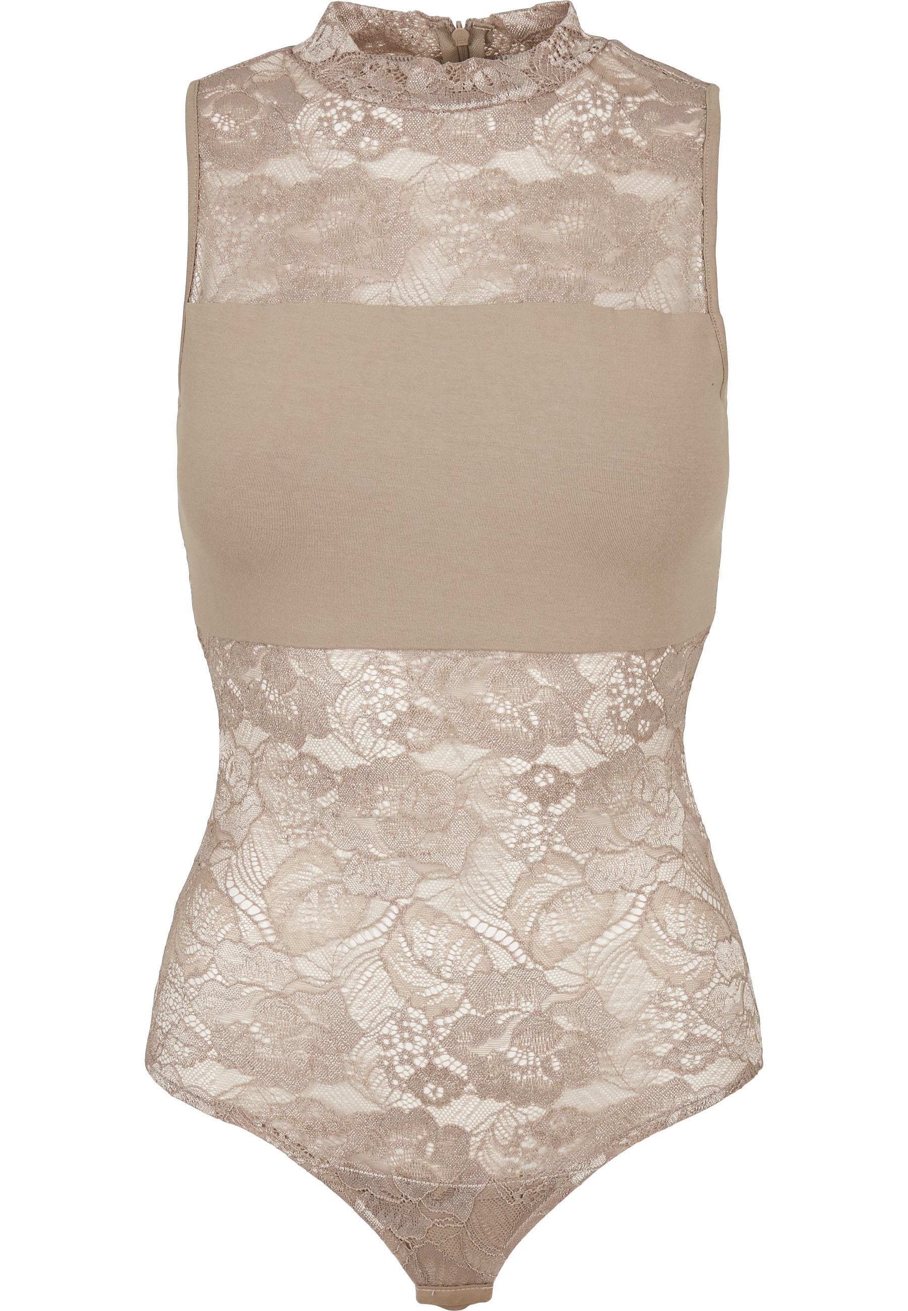 URBAN CLASSICS Damen Body "Urban Classics Damen Ladies Laces Body"softtaupe, Gr. XL, 91% Polyamid, 9% Elasthan, Bodys