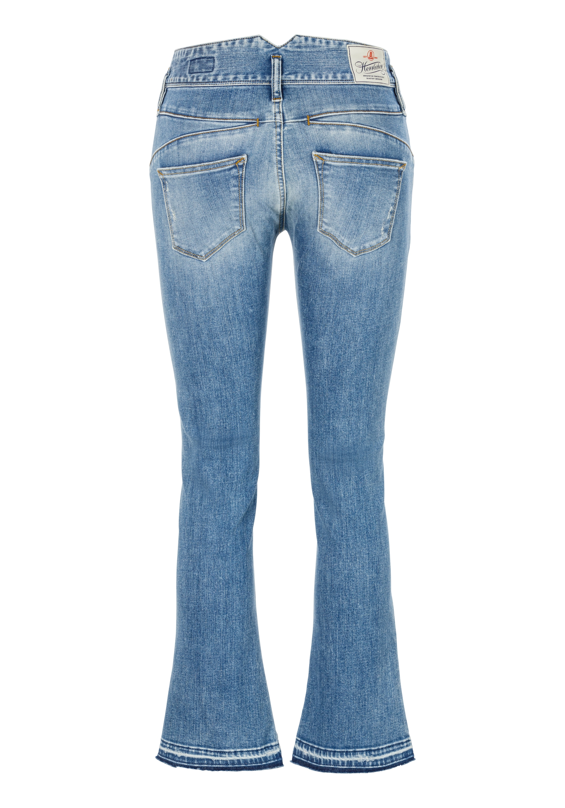 Herrlicher Bootcut-Jeans »Pearl Boot Cropped Organic Denim«, mit offenem Saum