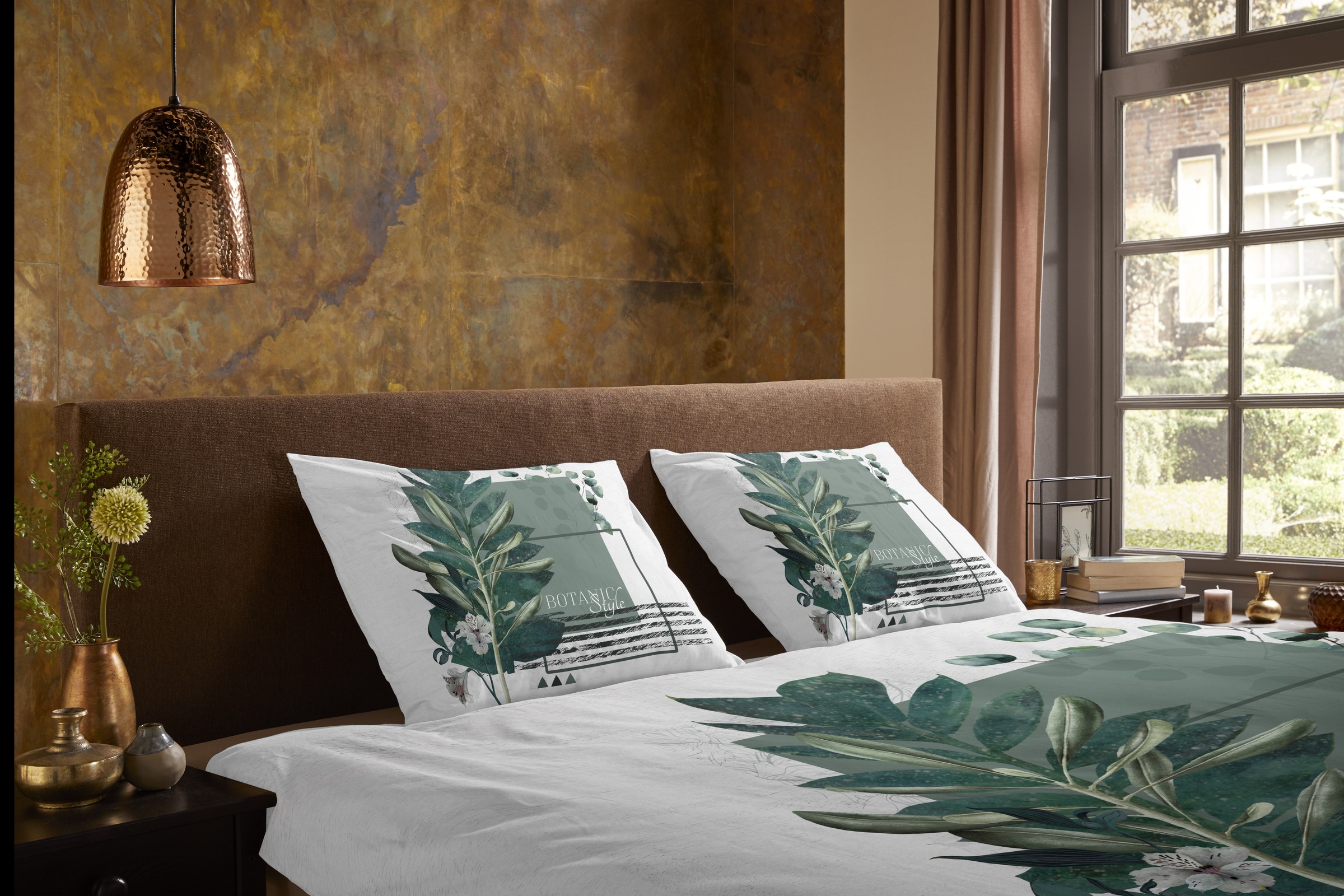 PURE luxury collection Wendebettwäsche »Green Boho«, Mikrofaser, Pflegeleicht, Weich, Reißverschluss, Wendeoptik, Boho