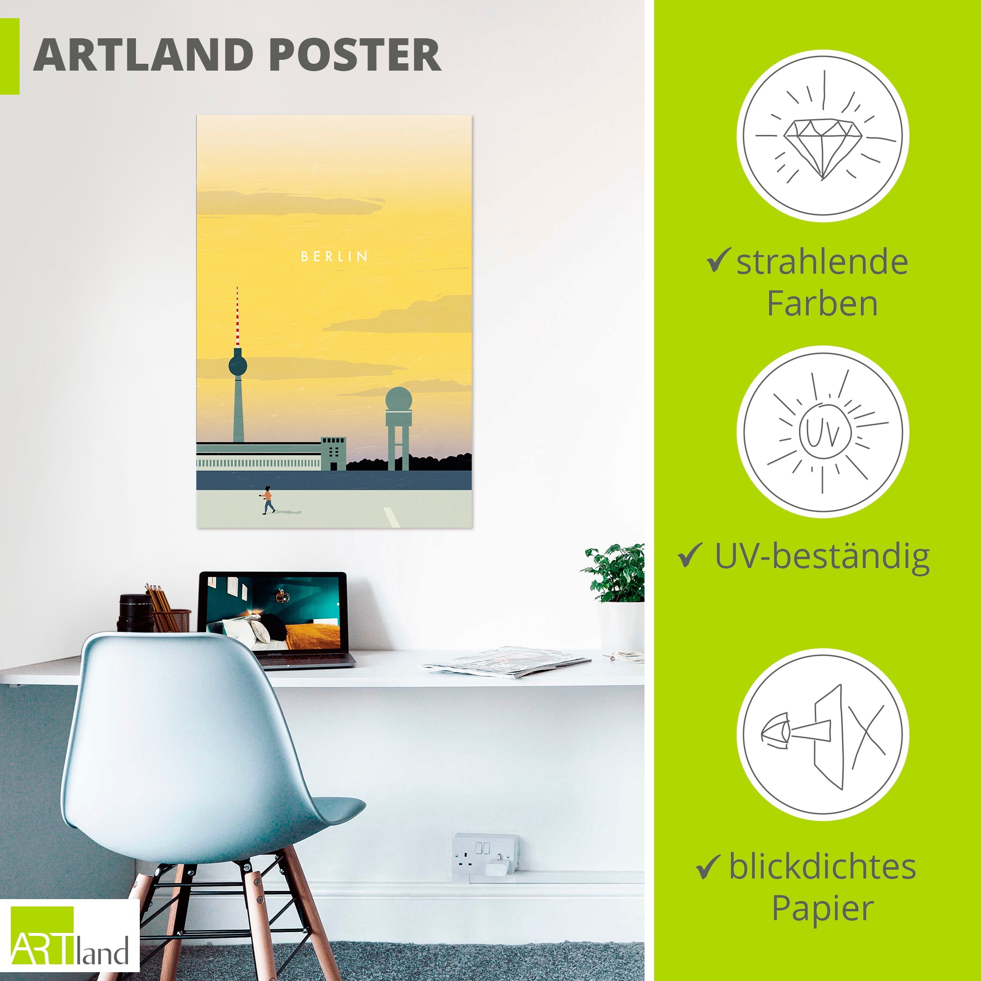 Artland Wandbild »Berlin« 1 Stk. tlg. als Alubild, Leinwandbild, Poster, Wandaufkleber in verschied. Größen