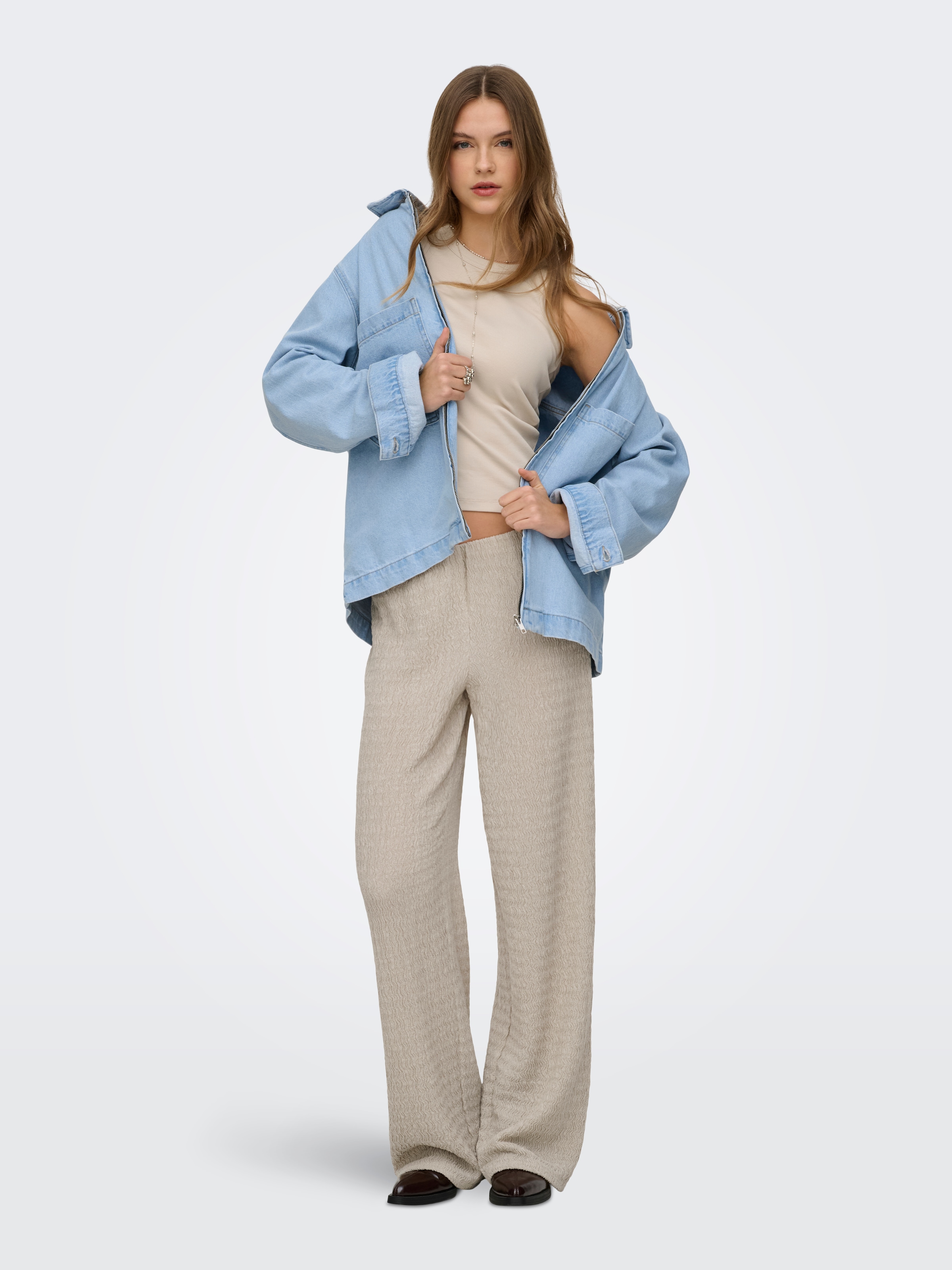 ONLY Schlupfhose »ONLILSE PANT STRUCTURE JRS NOOS«  Kunstfaser, regular fit