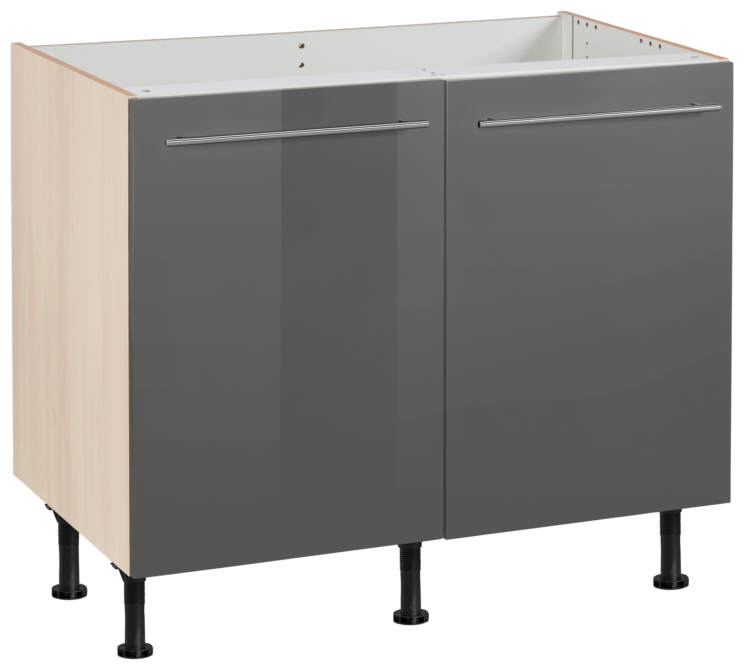 OPTIFIT Spülenschrank »Bern«, 100 cm breit, mit 2 Türen, höhenverstellbare Füße, mit Metallgriffen