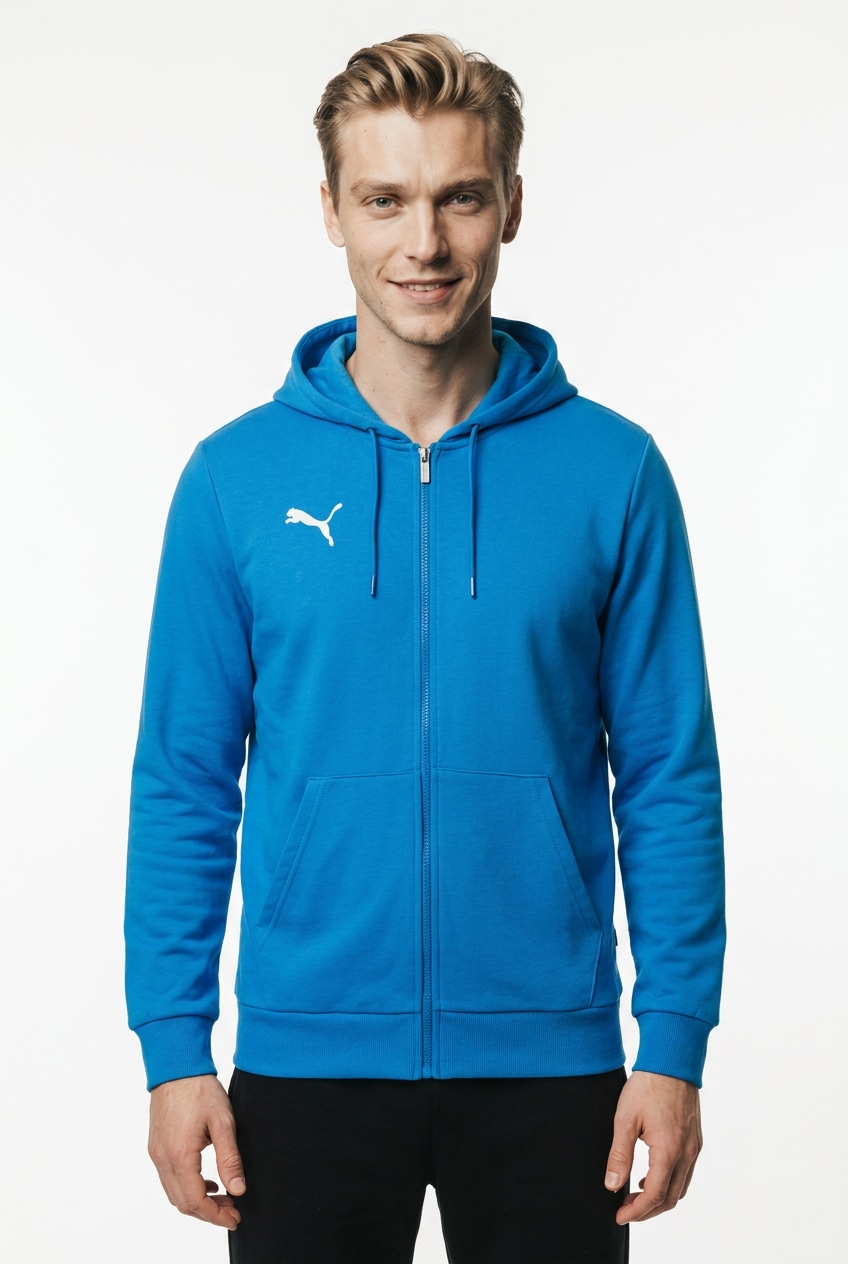 PUMA Kapuzensweatjacke "TEAMGOAL CASUALS HOODED JACKET" mit Kapuze, für Fußball und Freizeit, mit Reißverschluss
