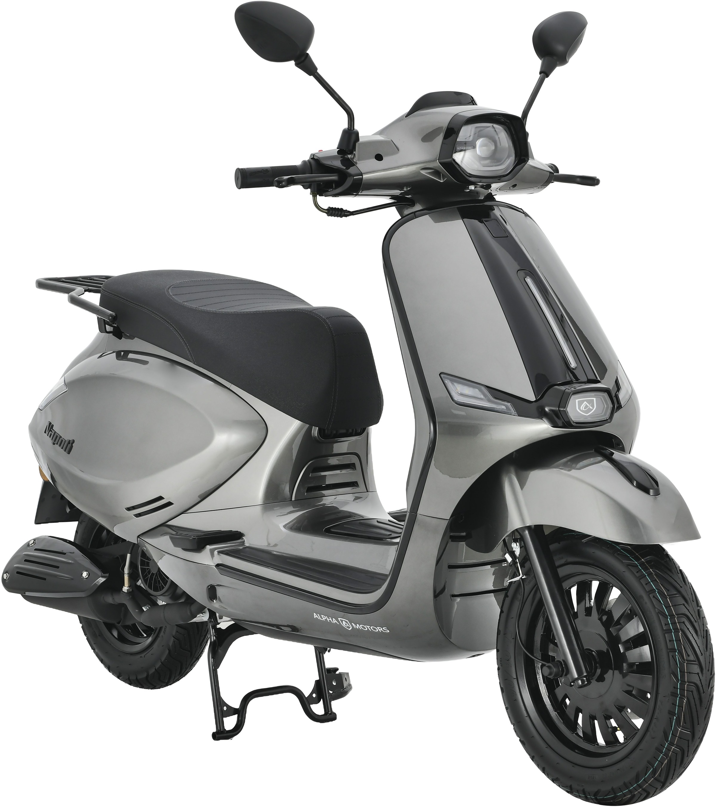 ALPHA MOTORS Motorroller "Napoli 125 ccm 85 km/h EURO 5+ (mit/ohne Topcase)", ohne Topcase, 85 km/h, silber, Motorroller