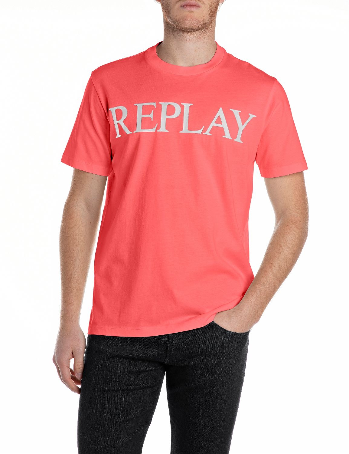 Replay Herren Rundhals T-Shirt BASIC JERSEY BIG 30/1 Regular Fit günstig online kaufen