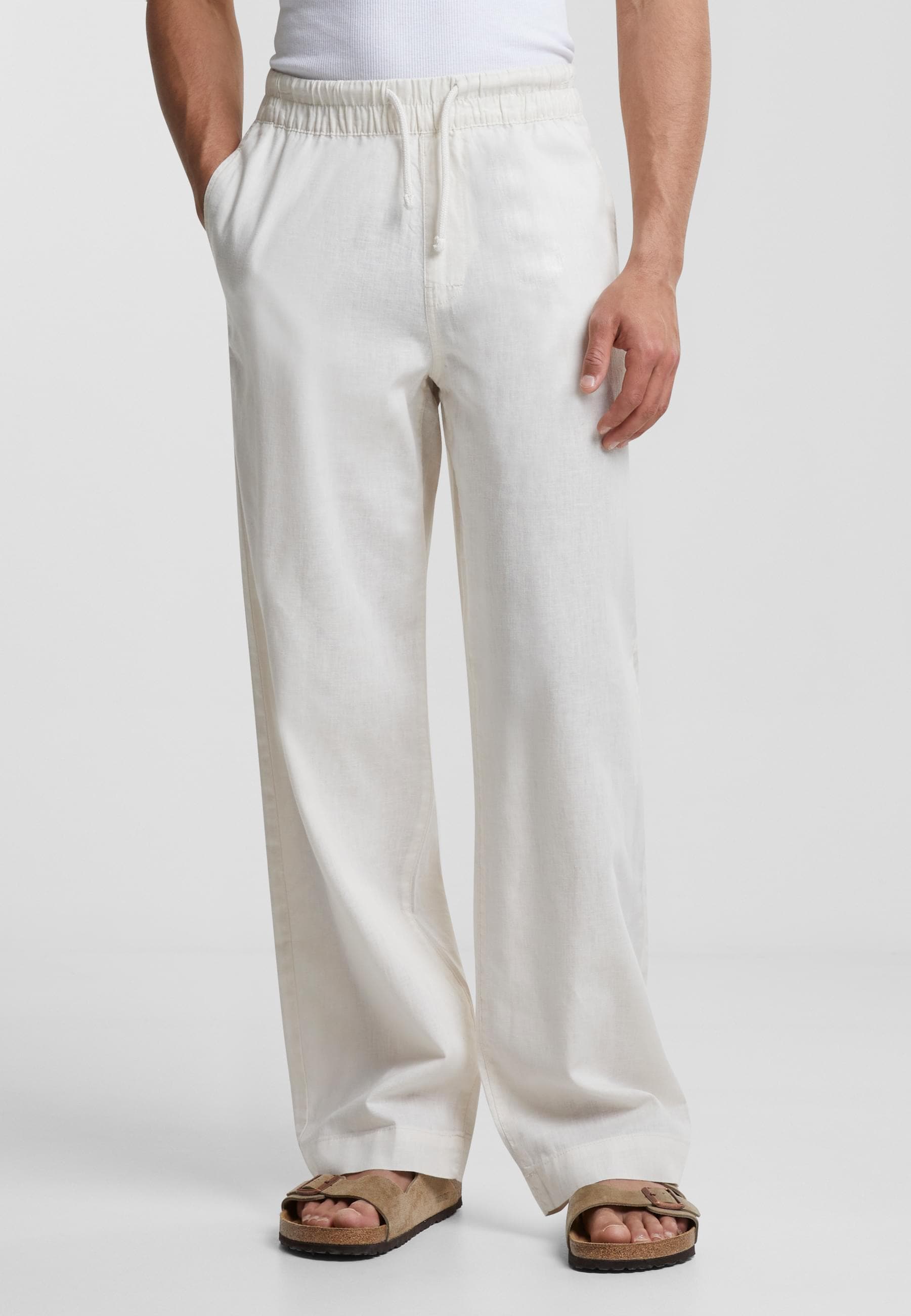 URBAN CLASSICS Stoffhose »Urban Classics Herren Loose Cotton Linen Pants«, (1 tlg.)
