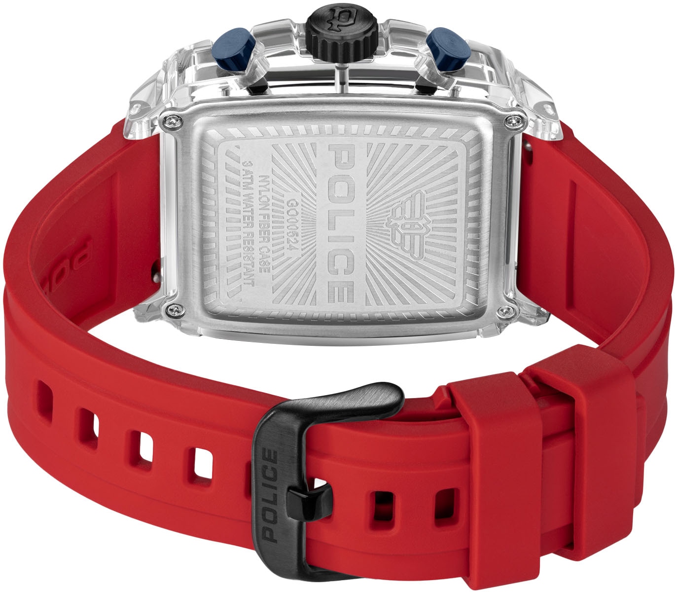 Police Chronograph »CLOUT«, (Set, 4 tlg., mit 3 Wechselbändern), Armbanduhr, Herrenuhr, Silikonarmband, Ideal auch als Geschenk, analog