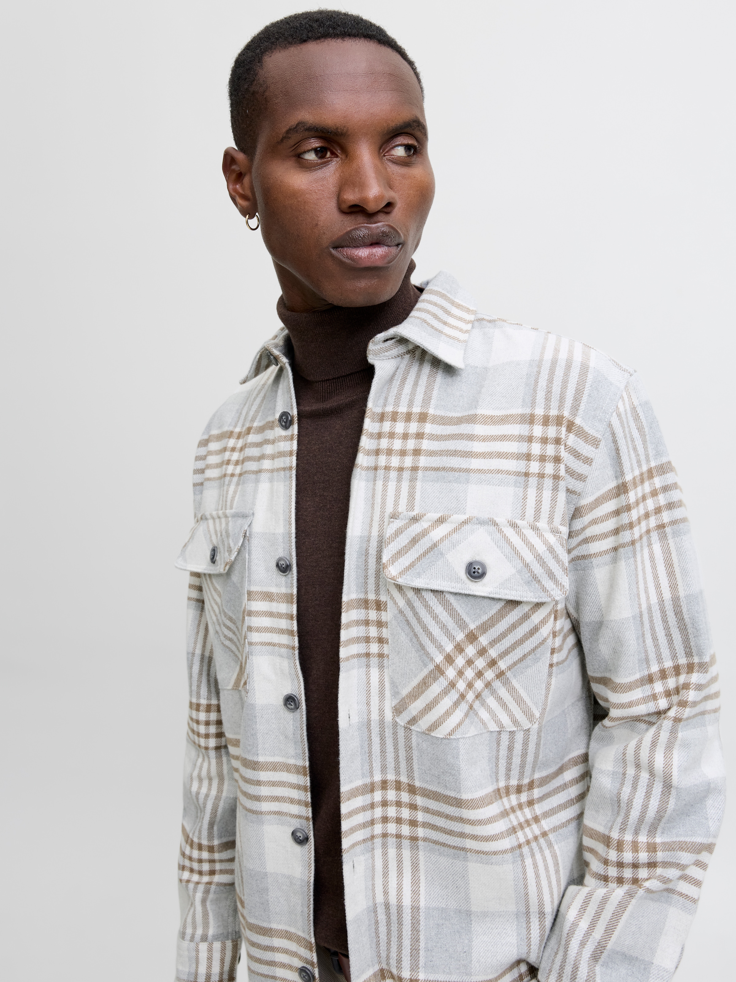 Jack & Jones Langarmhemd »JPRRAYLE MELANGE CHECK L/S OVERSHIRT SN«