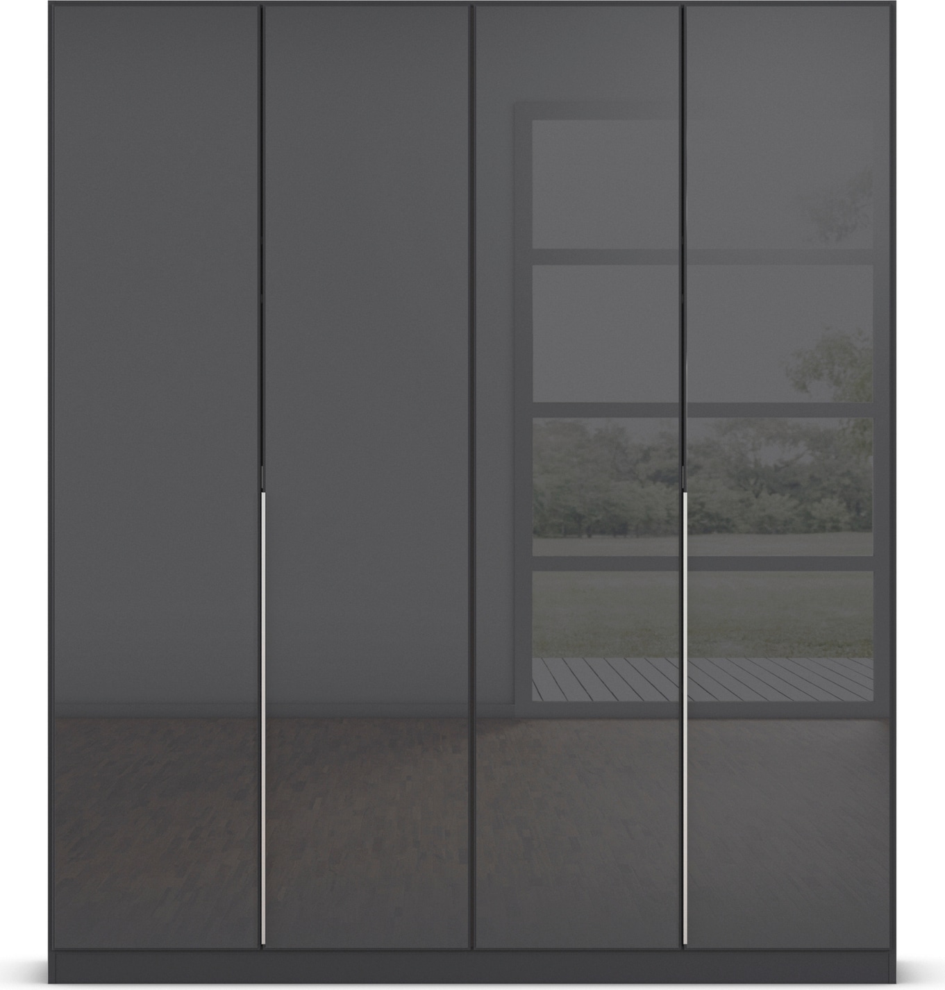 rauch Drehtürenschrank »Kleiderschrank Kleiderschränke Schrank Garderobe AGORDO mit Glasfront«, (in zwei Griff-Farben), durchdachte Innenausstattung, in 6 Breiten und 2 Höhen MADE IN GERMANY
