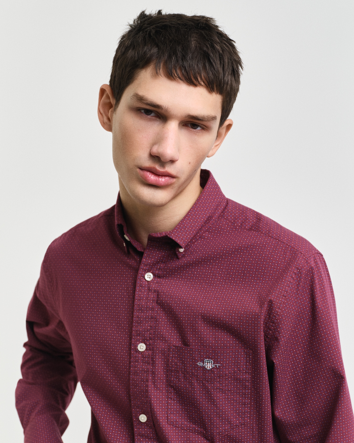 Gant Langarmhemd »REG MICRO PRINT SHIRT« mit einem dezenten, durchgehenden Mikro-Print