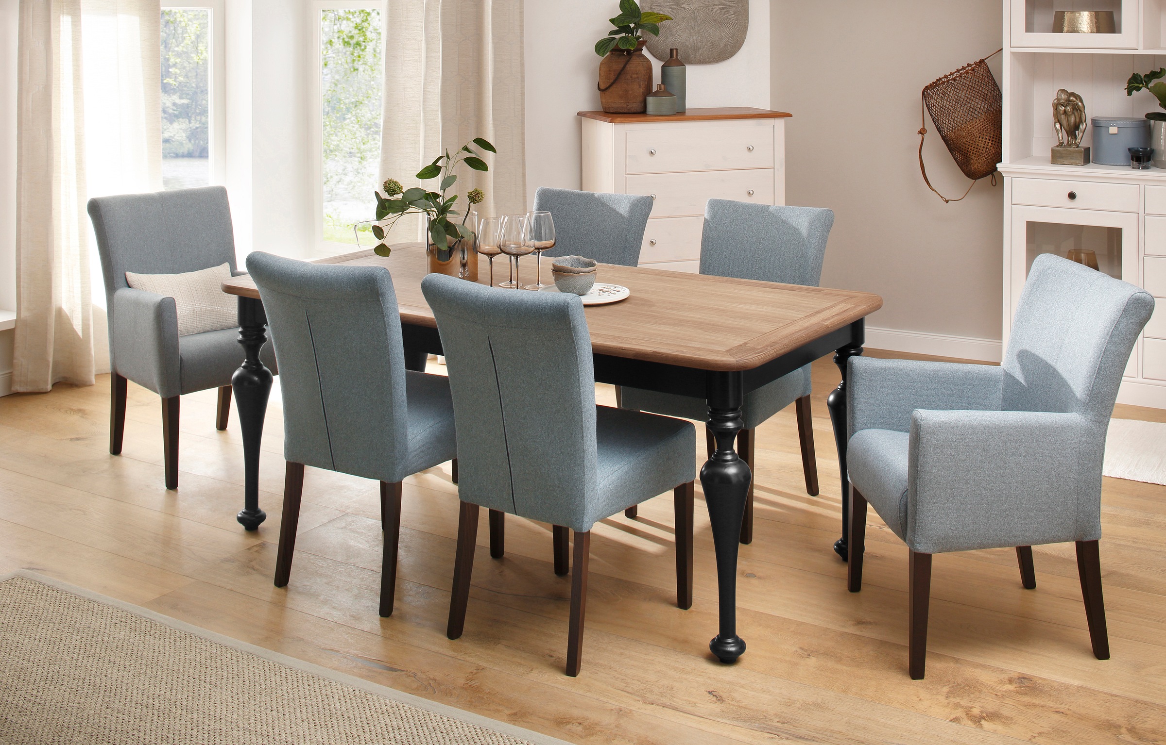 Home affaire "King" () Polsterstuhl, Armlehnstuhl, Gestell Massivholz günstig online kaufen