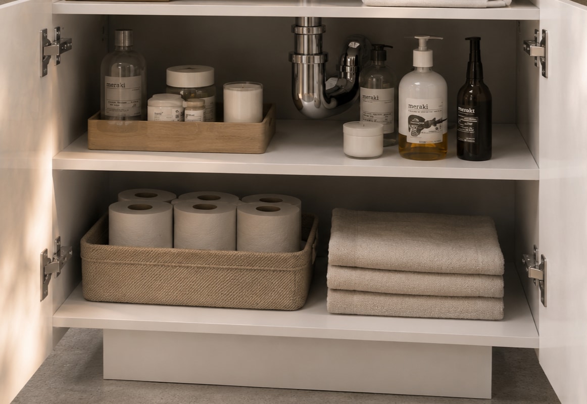 welltime Waschbeckenunterschrank »Vela,Breite 60cm, 2 Türen, 2 Fächer, mit Siphonausschnitt, lackiert« 1 Stk. tlg. Waschbeckenunterschrank,Waschtisch,Design mit schrägen Türen