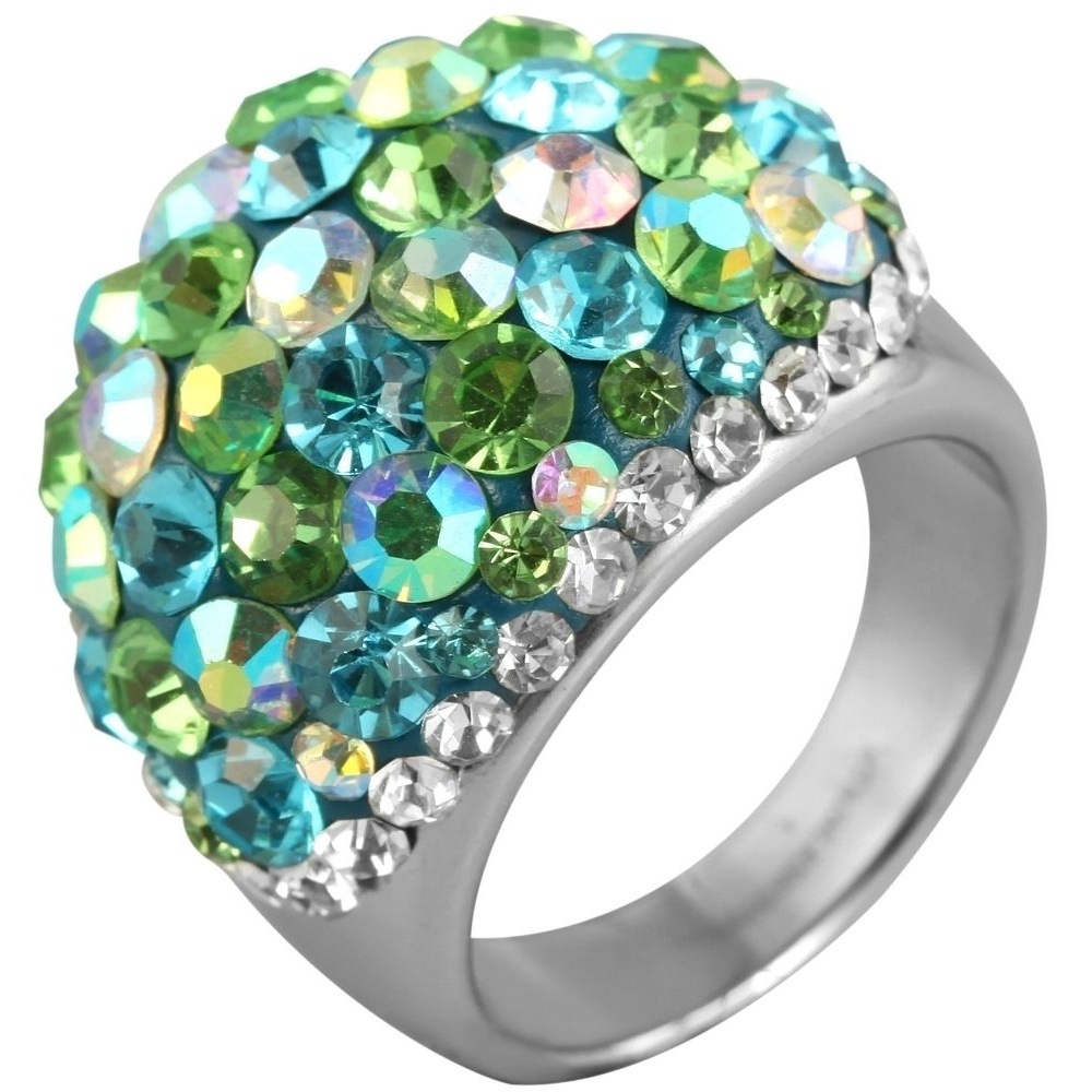 Adelia´s Fingerring »Damen Ring aus Edelstahl mit Strass Steinchen«