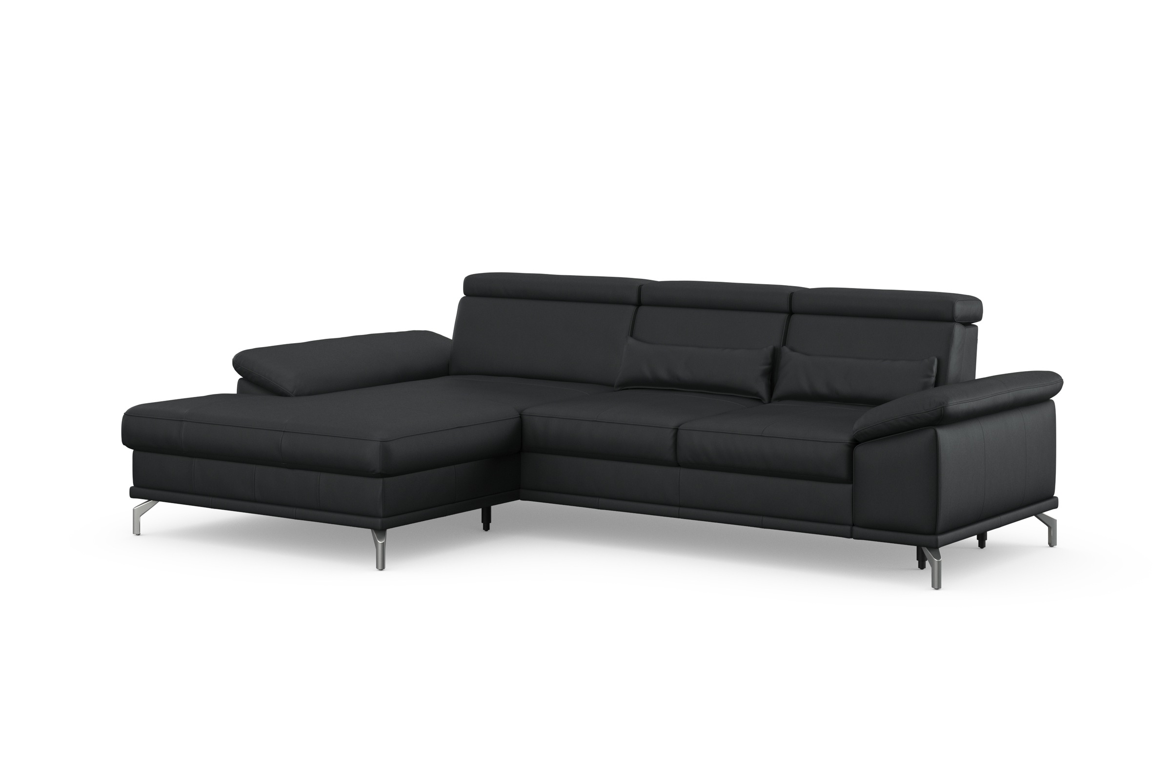 sit&more Ecksofa »Cabrio L-Form, mit Sitztiefenverstellung, Arm- und Kopfteilverstellung«, 2 Nierenkissen, Federkern, optional Bettfunktion und Stauraum