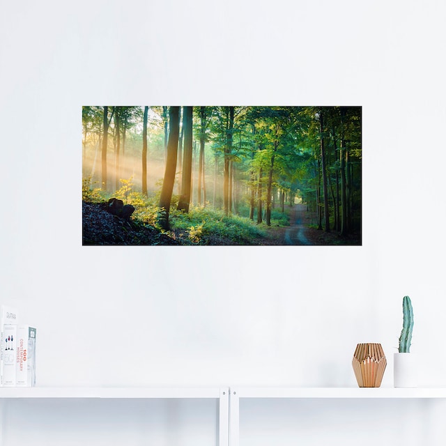 Artland Wandbild »Herbstmorgen im Wald«, Waldbilder, (1 St.), als Alubild,  Leinwandbild, Wandaufkleber oder Poster in versch. Größen bestellen | BAUR