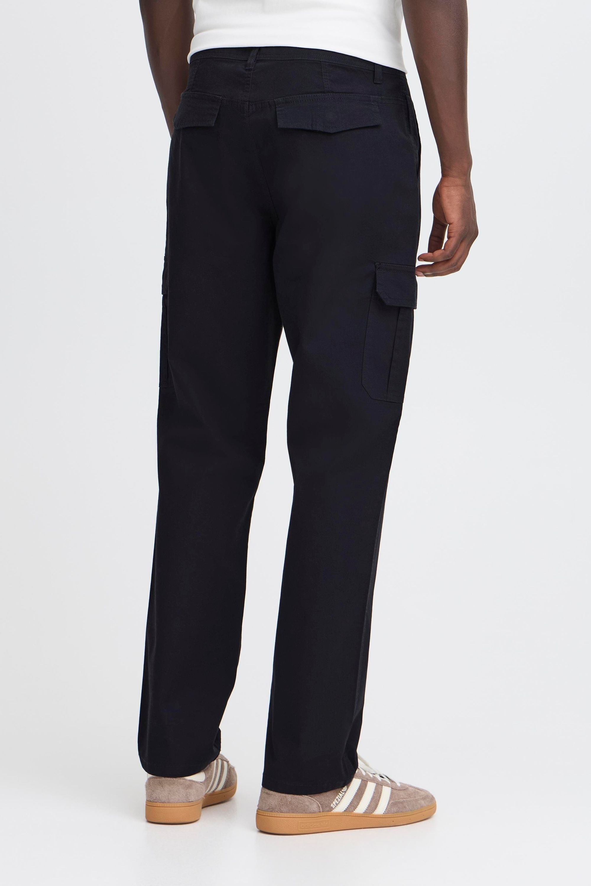 Cargohose BLEND "BHTimon", Herren, Gr. 33, Länge 34, schwarz, Twill, 98% Baumwolle, 2% Elasthan, unifarben, normal lang, Hosen Cargohose, Moderne Cargohose mit Taschen 3