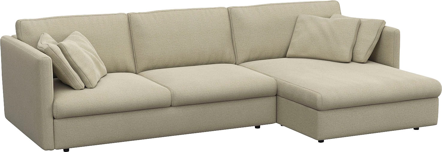 FLEXLUX Ecksofa »Lovane«, Weich & anschmiegsam, große Sitztiefe auf Kaltschaum, Dekokissen inkl.