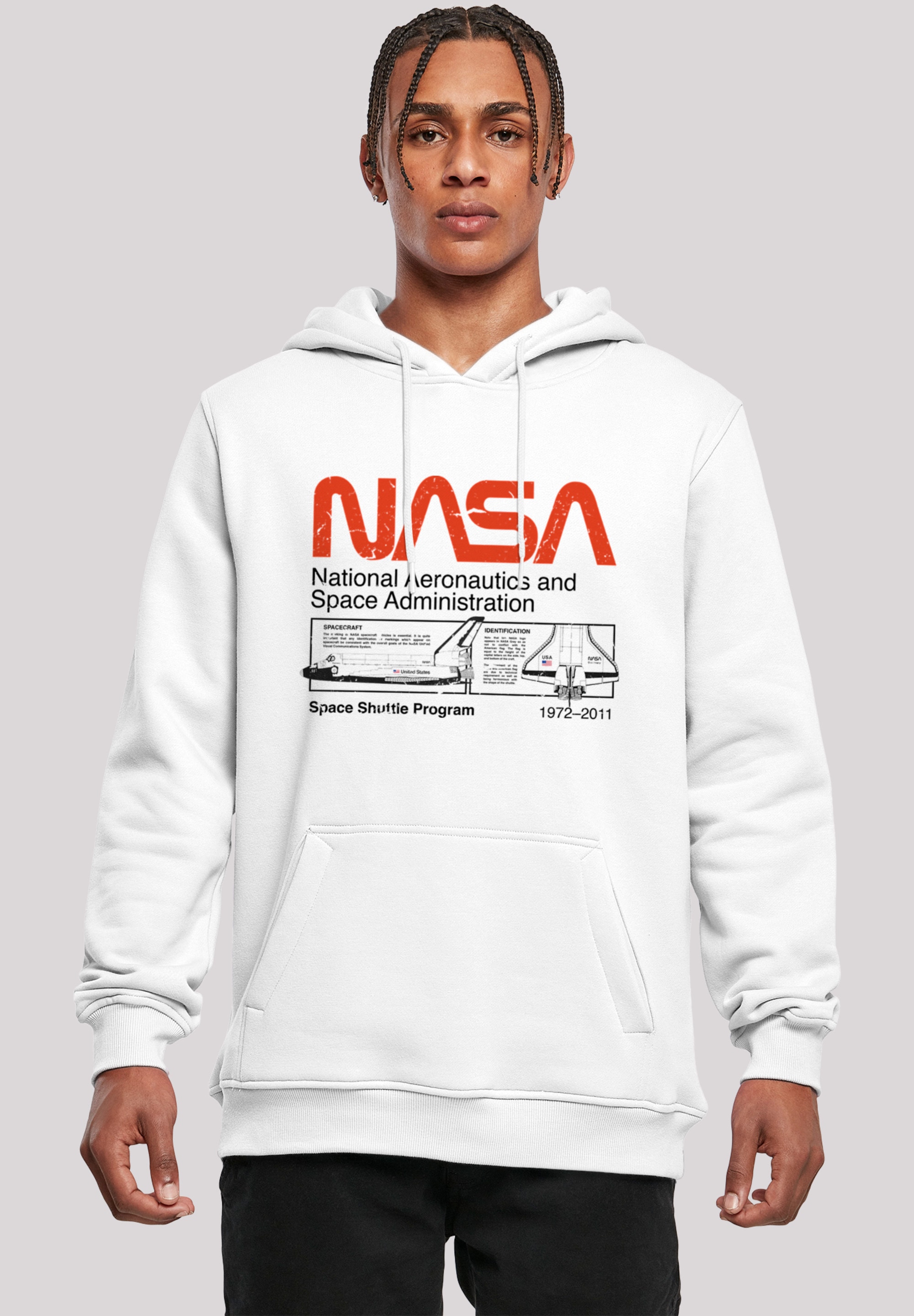 F4NT4STIC Sweatshirt »NASA Classic Space Shuttle White«, Herren,Premium Merch,Slim-Fit,Kapuzenpullover,Bedruckt
