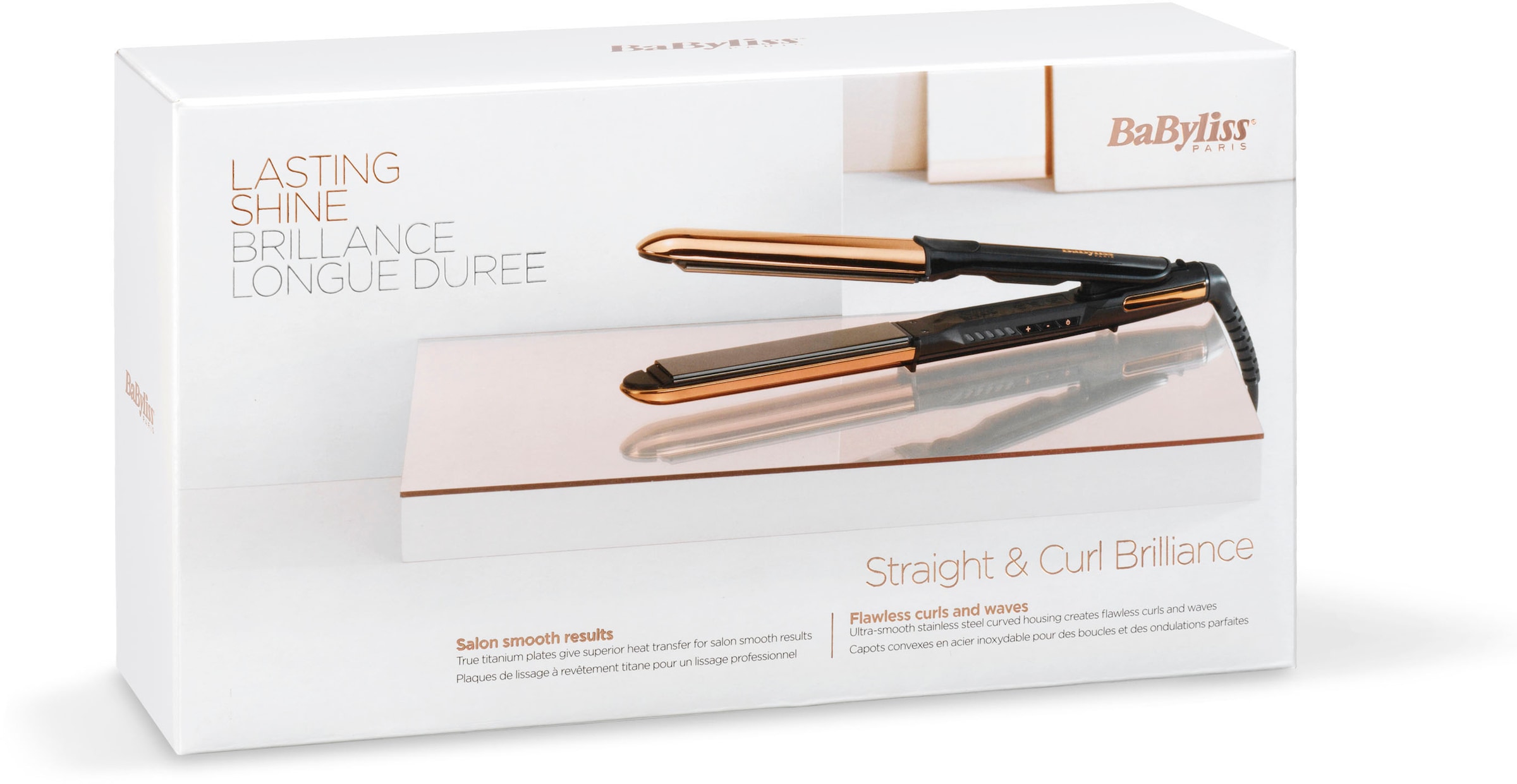 BaByliss Glätteisen »ST482E Straight Glätteisen 2-in-1 | Titan-Beschichtung, Brilliance«, & BAUR Curl