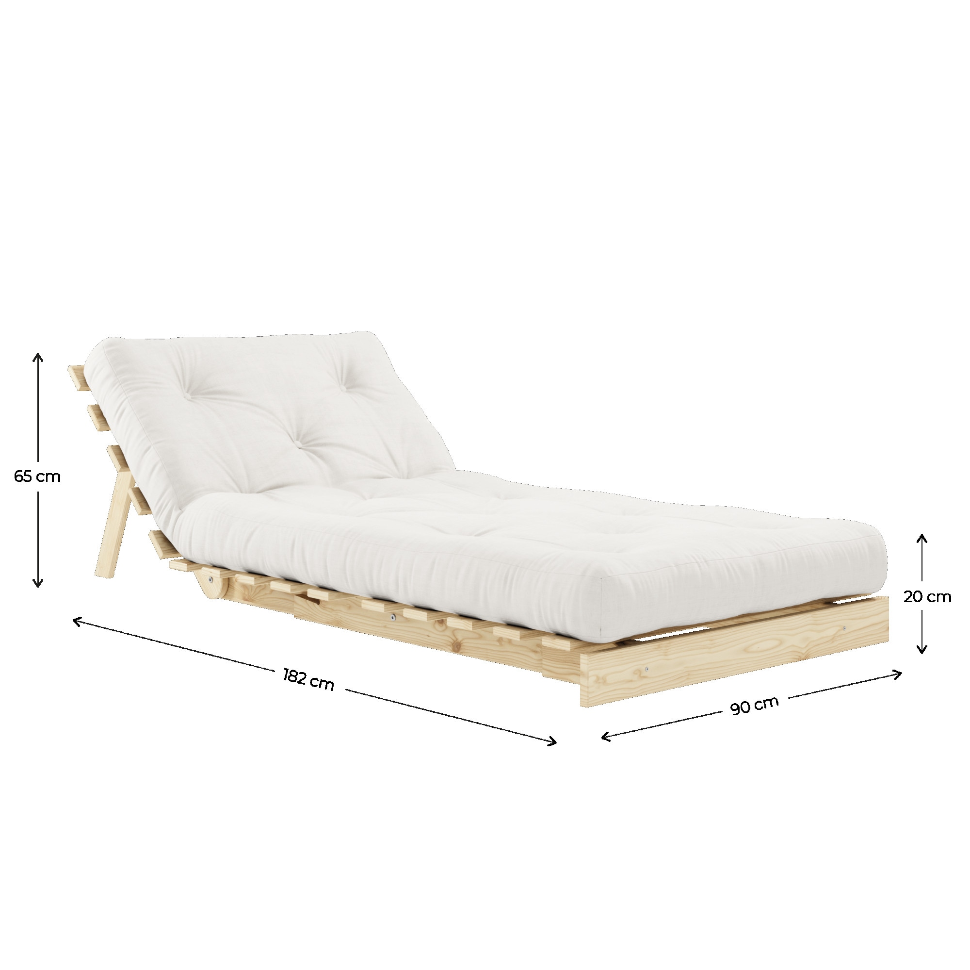 Karup Design Daybed »Roots Schlafsofa, Gästebett, Sofa inkl. Futonmatratze«, Liegefläche 90/140/160 x200 cm, FSC® zertifizierte Kiefer
