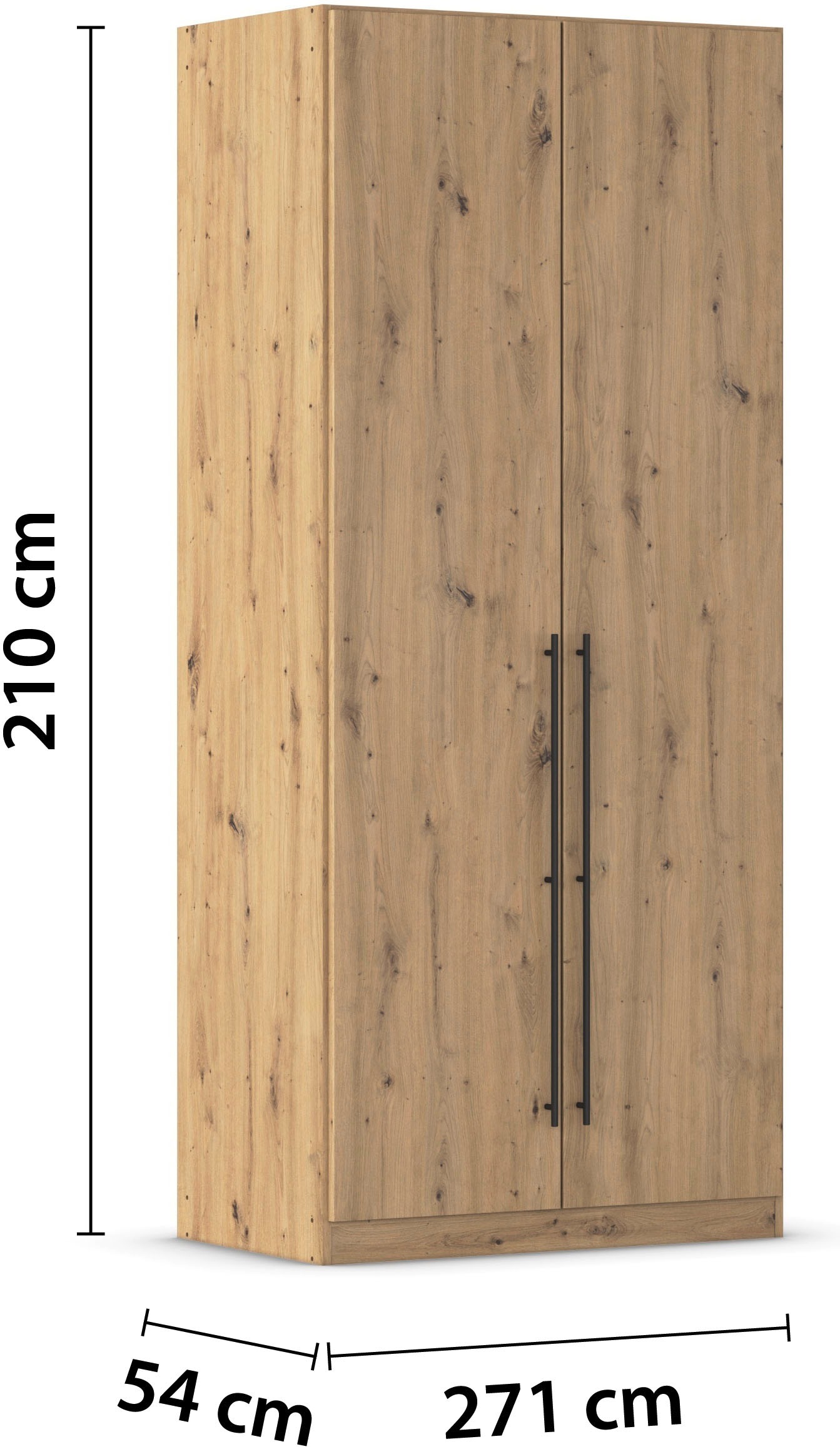 rauch Kleiderschrank »Drehtürenschrank Schrank Garderobe Wäscheschrank Schlafzimmer AVOLA«, (in 3 verschiedenen Ausstattungen BASIC/CLASSIC/PREMIUM), mit hochwertigen Stangengriffen in Schwarz aus Metall MADE IN GERMANY