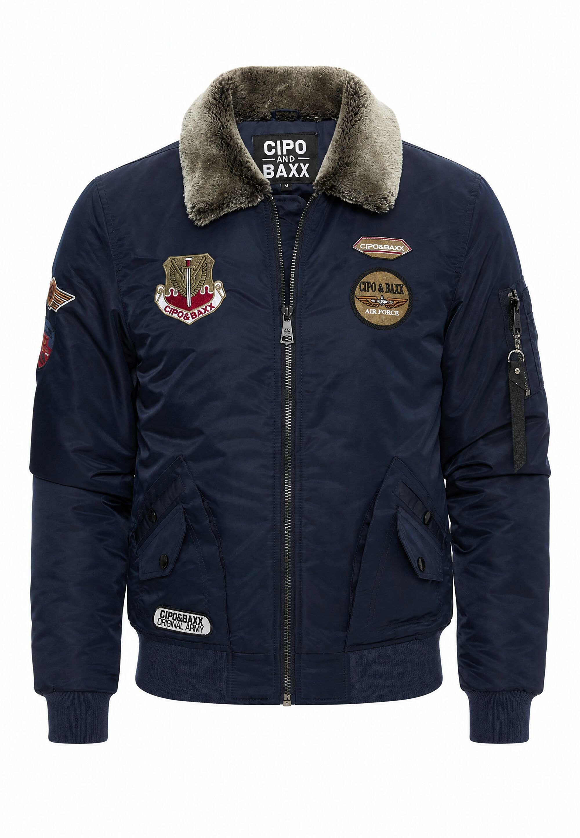 Cipo & Baxx Winterjacke »Winterjacke CM232« mit Kapuze im Bomberstil
