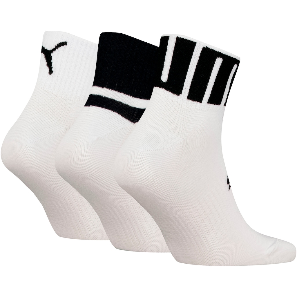 PUMA Kurzsocken »Unisex PUMA UNISEX BIG LOGO QUARTER«, (Packung, 3 Paar), Short-Socks